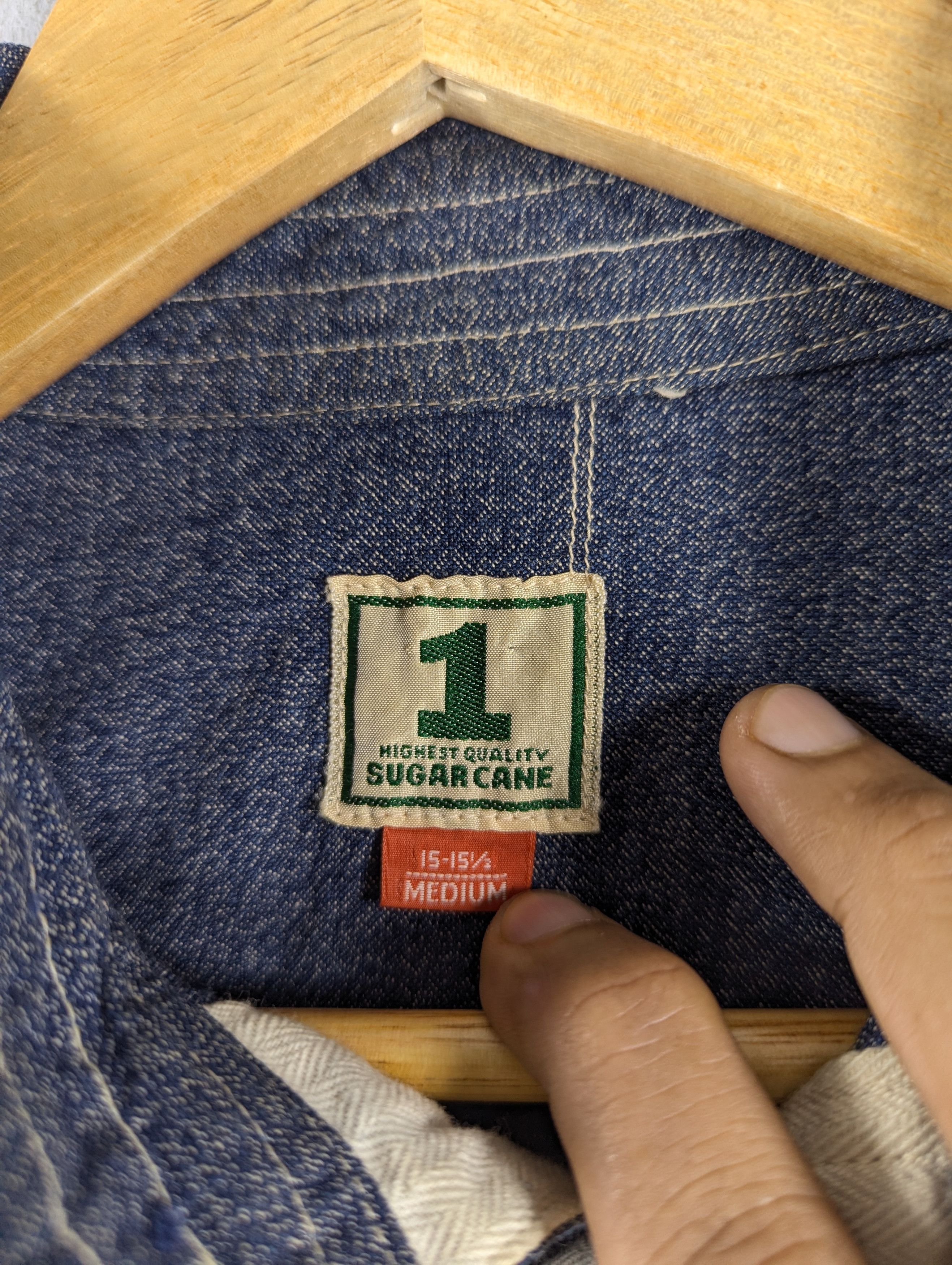 Sugar Cane Sugar Cane Men's Long Sleeve Pullover Work Denim Shirt Size US M / EU 48-50 / 2 - 9 Thumbnail