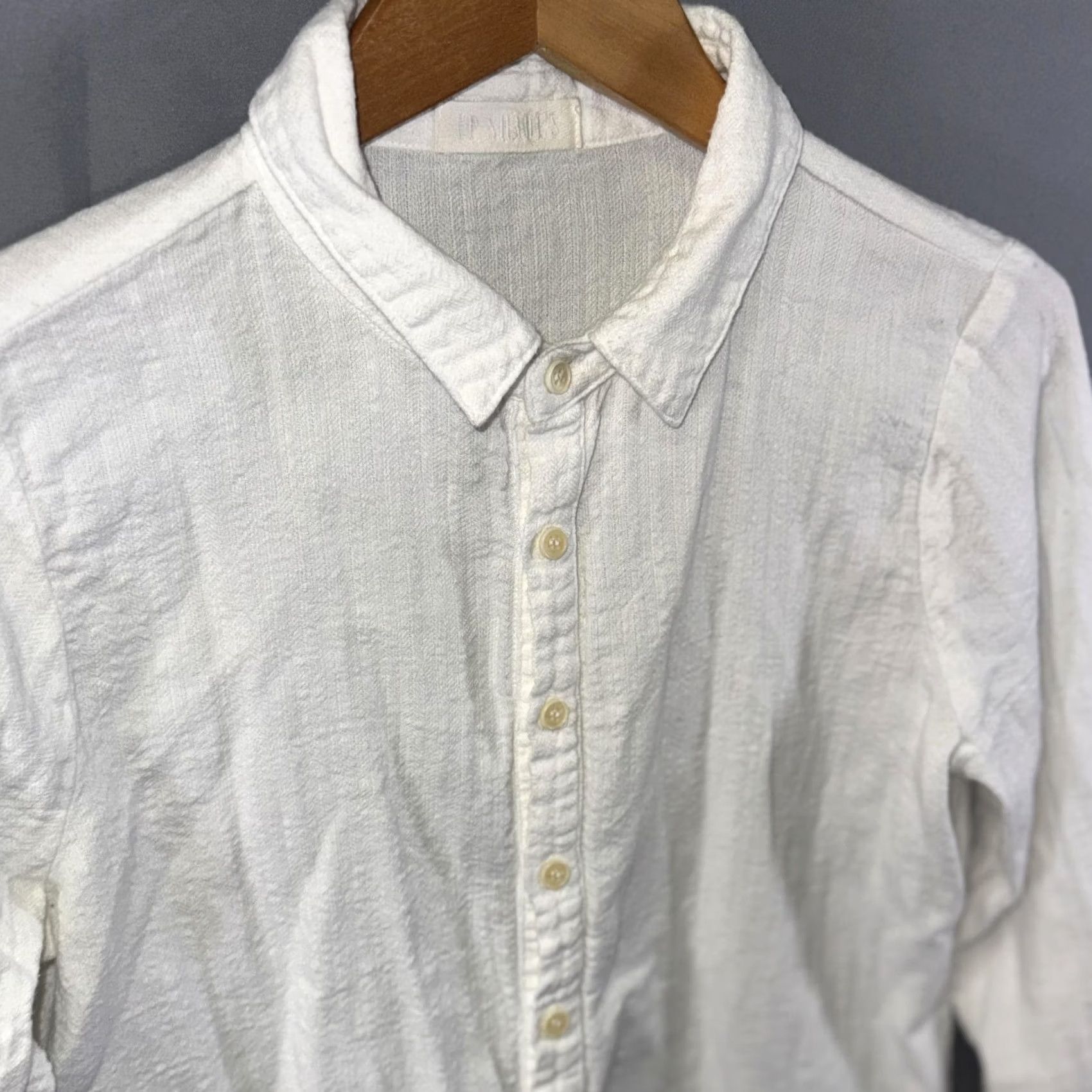 Vintage CP Shades Shirt Womens XS White Button-Down Long Sleeve Textured Made in USA Size XS / US 0-2 / IT 36-38 - 3 Thumbnail