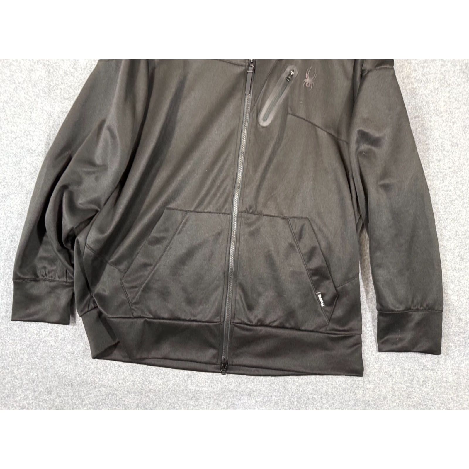 Spyder Spyder Track Jacket Mens L Black Full Zip Mock Neck Performance Activewear Outdoor Size US L / EU 52-54 / 3 - 4 Thumbnail