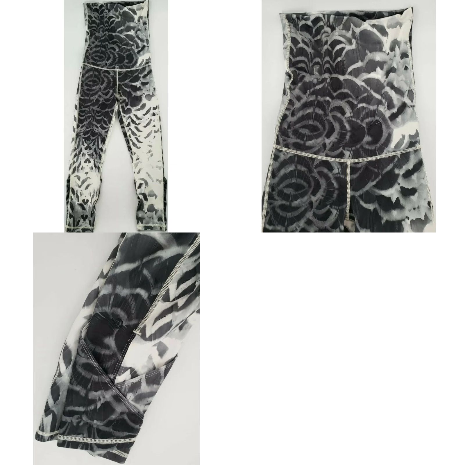 Lululemon VINTAGE Lululemon Wunder Under Pants Womens 4 Gray Yin To You Skirted Legging Pretty Plume Angel Wing Size 27" / US 4 / IT 40 - 8 Thumbnail