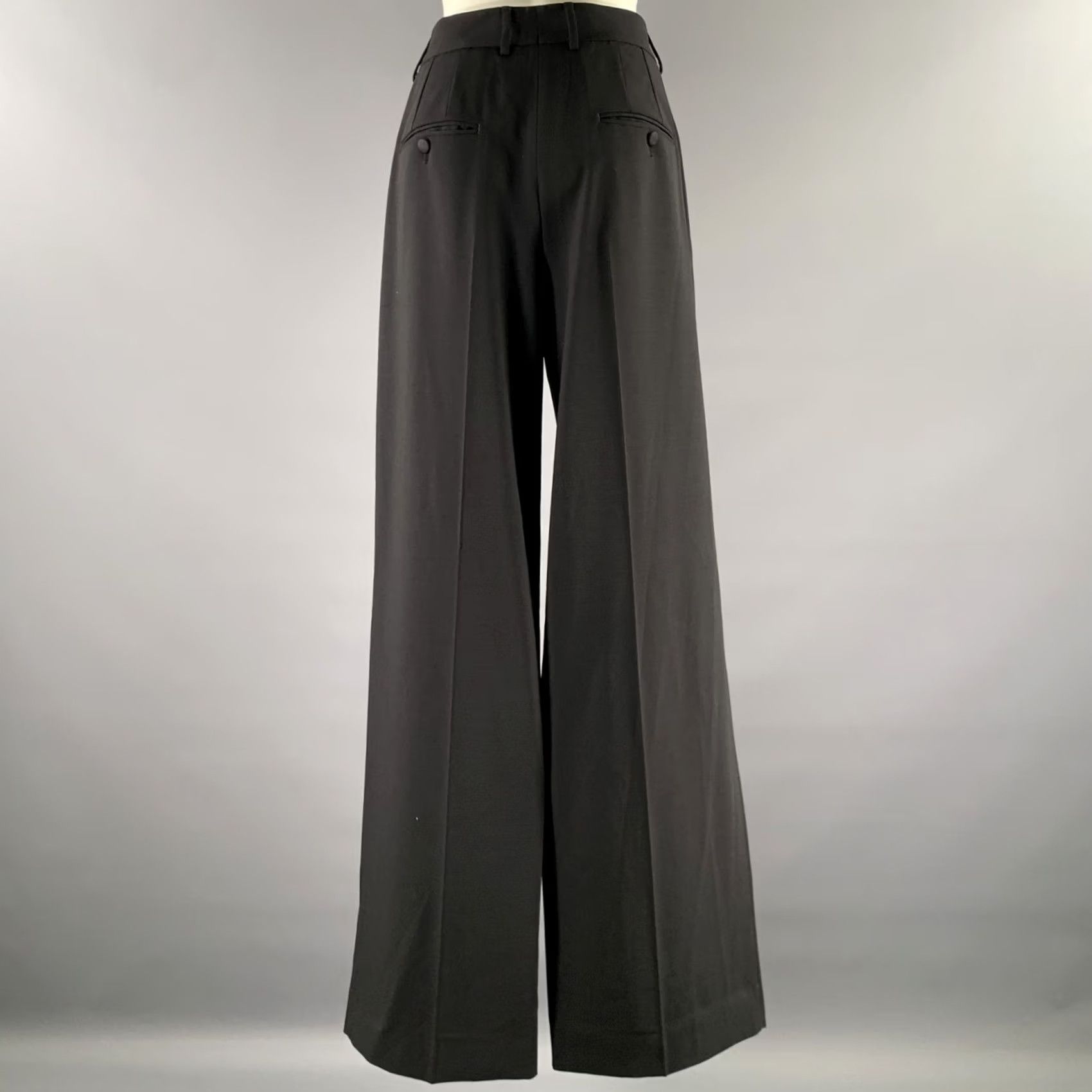 Dolce & Gabbana DOLCE & GABBANA Size 10 Black Wool Trouser Cut Pants Women Adult Regular Inseam 35 Virgin Wool Size 32" / US 10 / IT 46 - 3 Thumbnail
