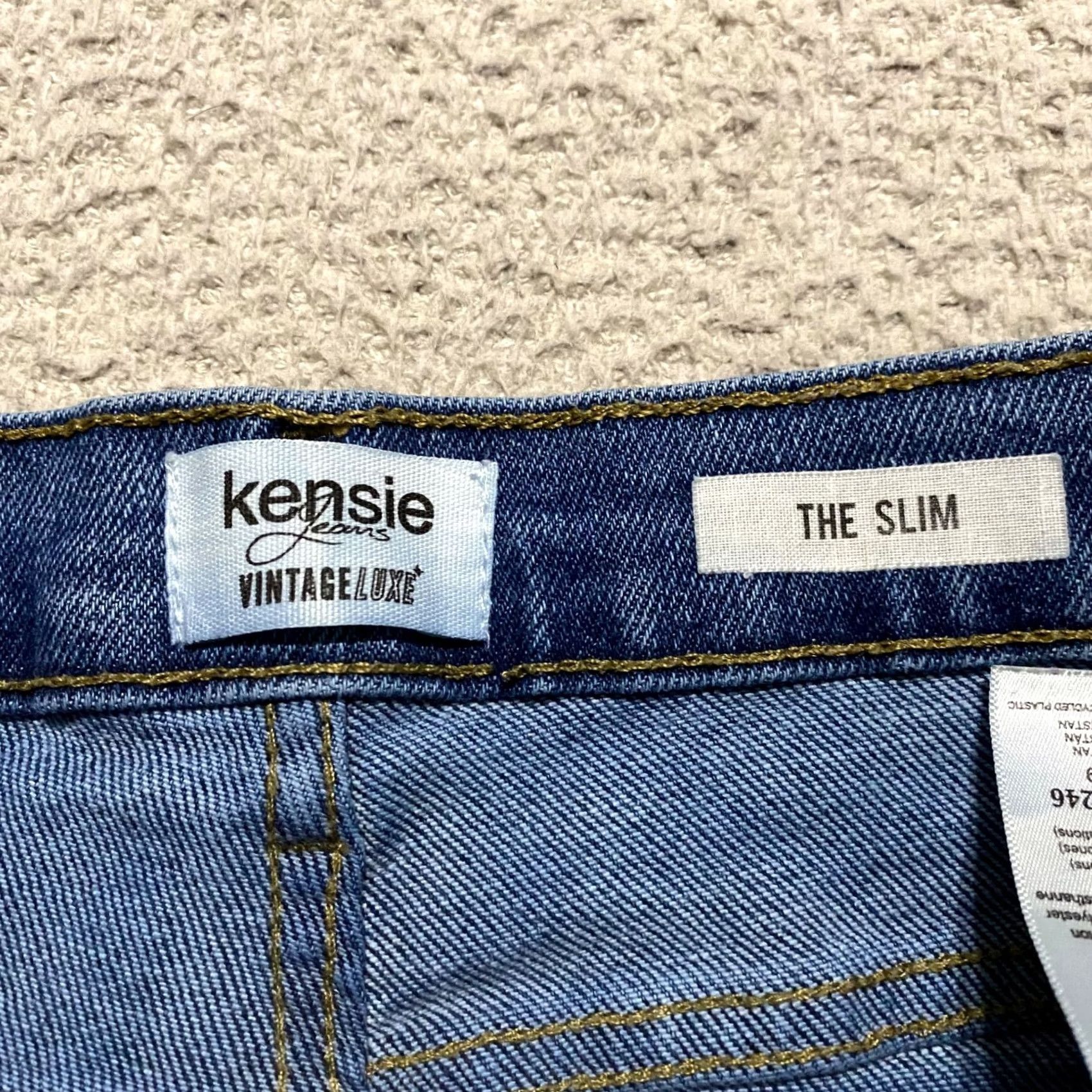 Vintage Kensie Jeans Jeans Blue Denim Medium Wash Slim Straight Distressed Raw Hem Womens Size 2 Size 26" / US 2 / IT 38 - 3 Thumbnail