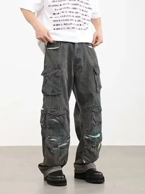 Vintage fade paint distressed cargo pants Size US 30 / EU 46 - 2 Thumbnail