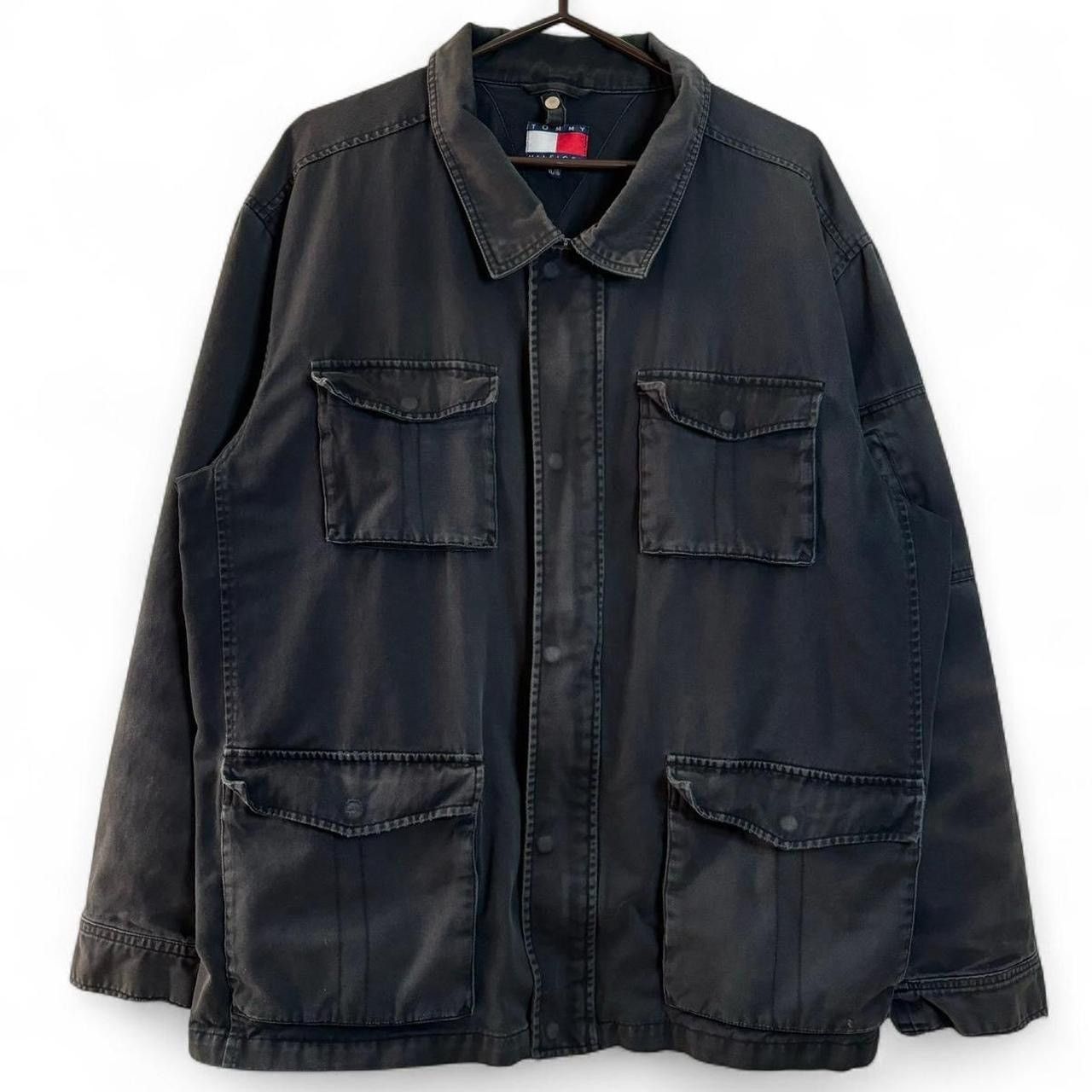 Tommy Hilfiger Vintage Tommy Hilfiger Faded Black Zip-Up Work Jacket Size US XL / EU 56 / 4 - 1 Thumbnail