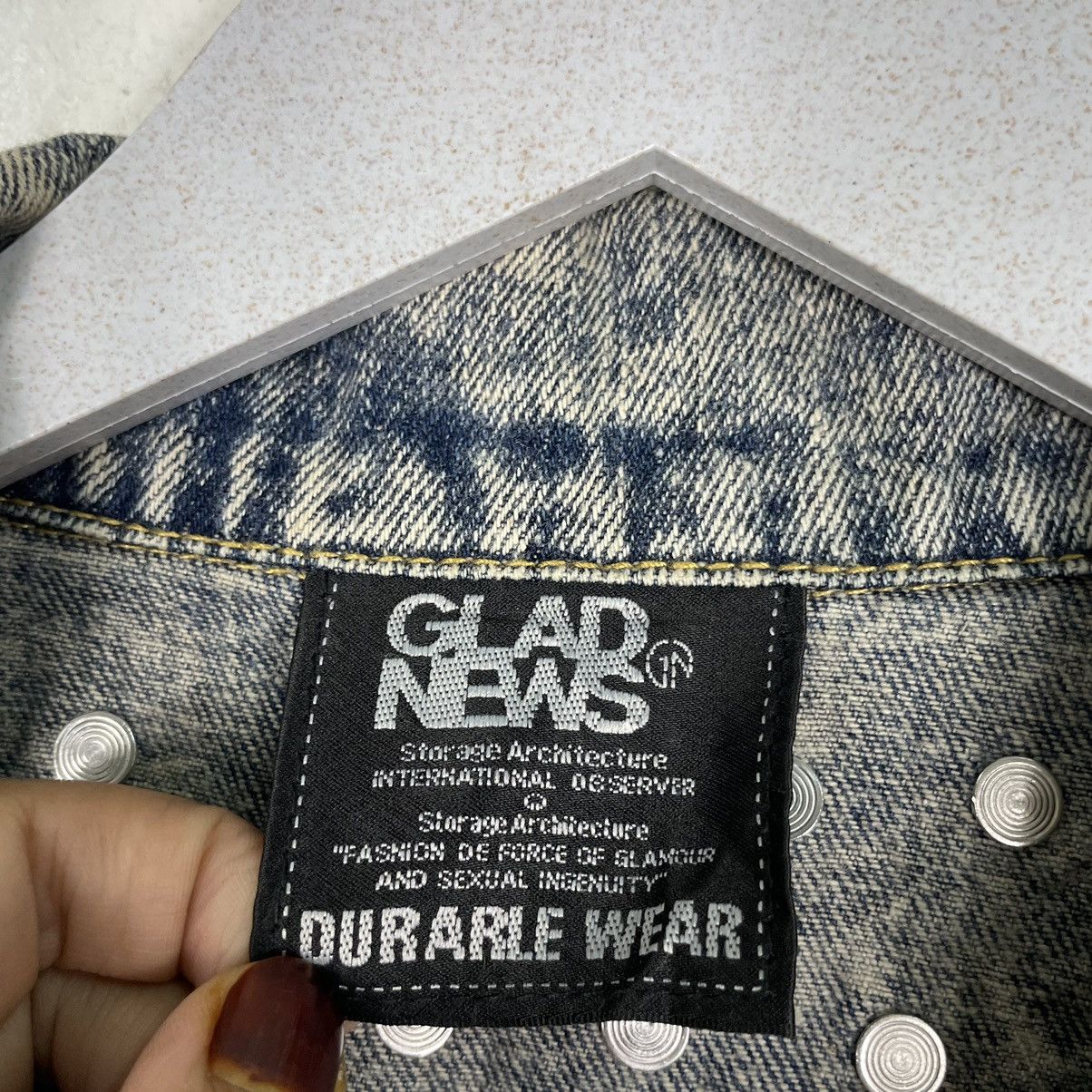 Japanese Brand 💥JAPAN GLAD NEWS DENIM STUD SLEEVELESS JACKET Size US L / EU 52-54 / 3 - 7 Thumbnail