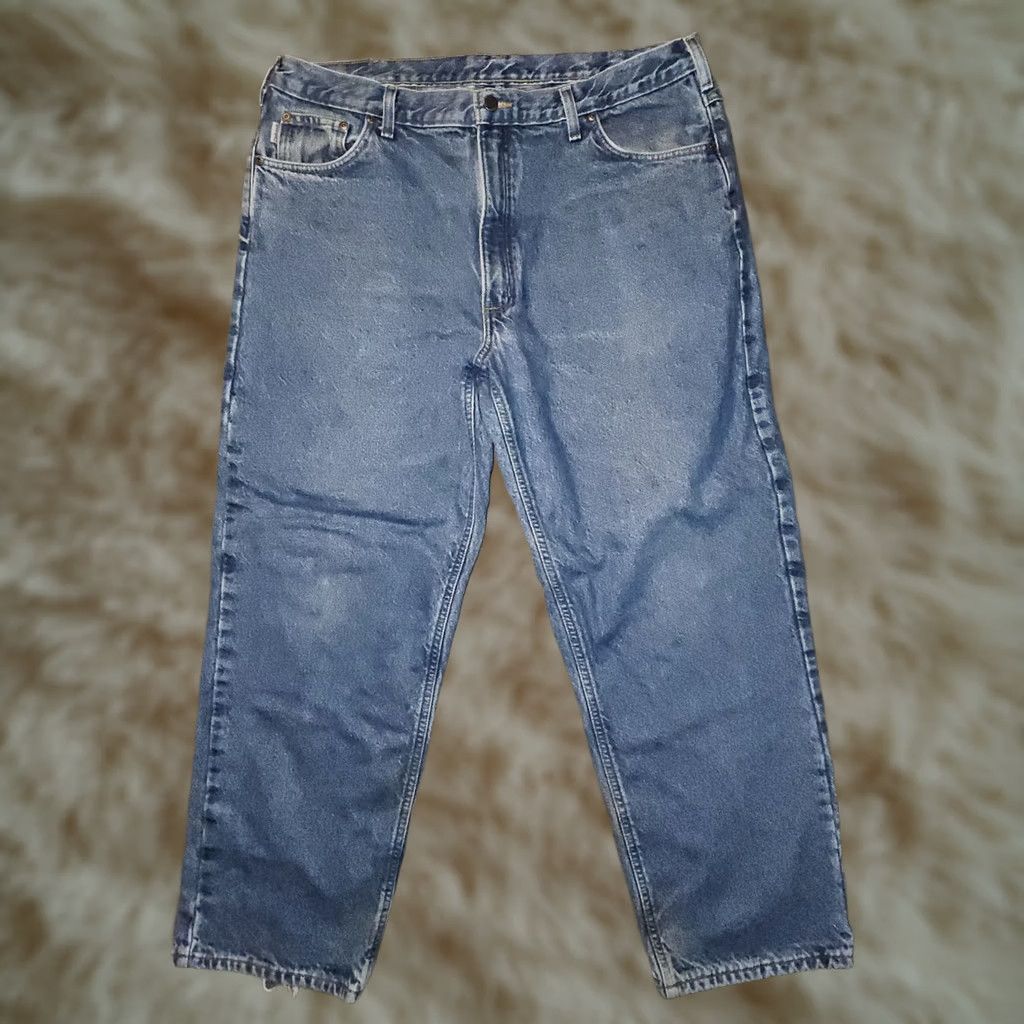 Carhartt VINTAGE Carhartt Jeans 5-Pocket Relaxed Fit Denim Blue Lined Insulated USA 40 Mens Jeans Size US 40 / EU 56 - 1 Thumbnail