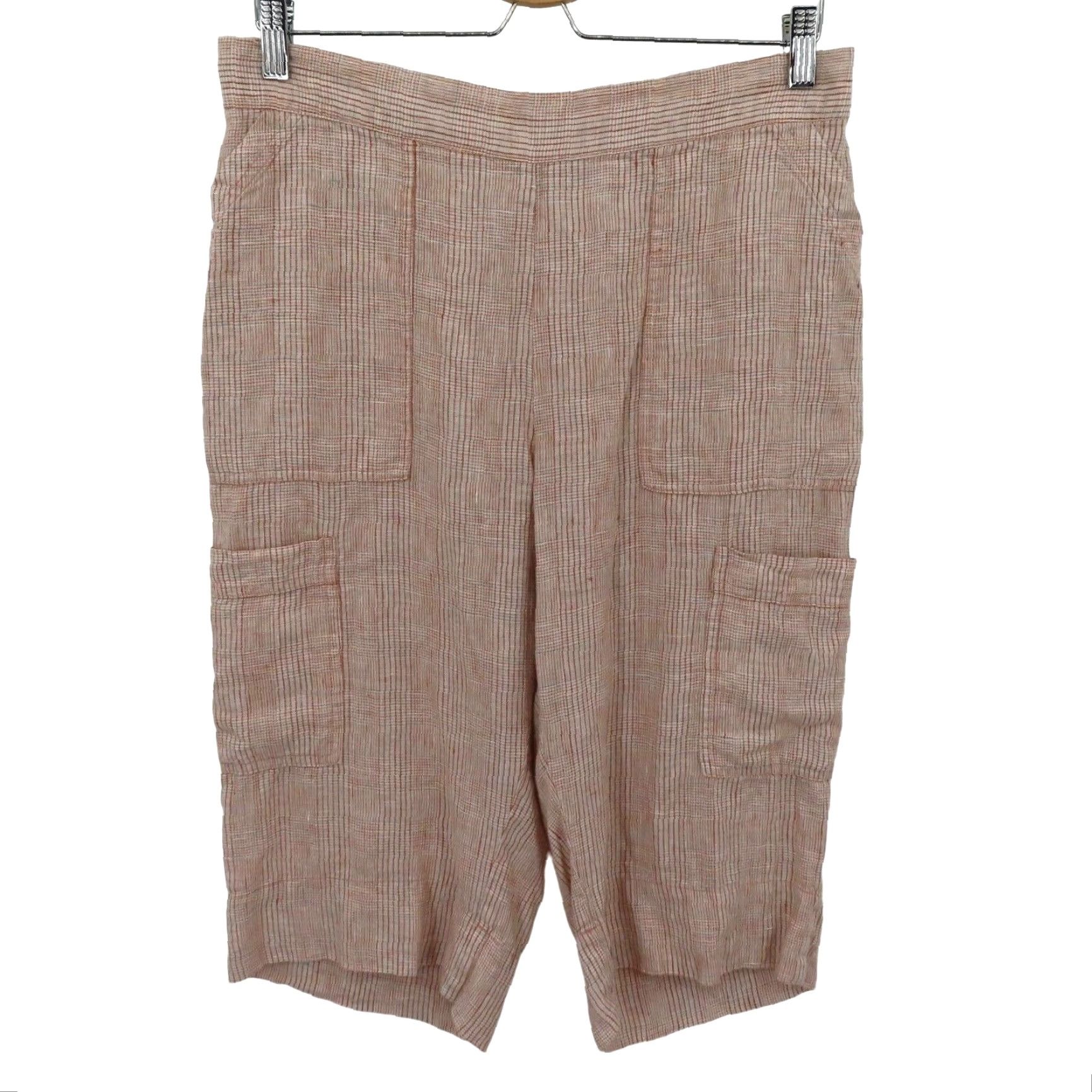 FLAX FLAX Women Small Multicolor Plaid Check Casual Crop Capri Pants Pockets Linen Square Pocket Cropped Pants Size 28" / US 6 / IT 42 - 2 Thumbnail