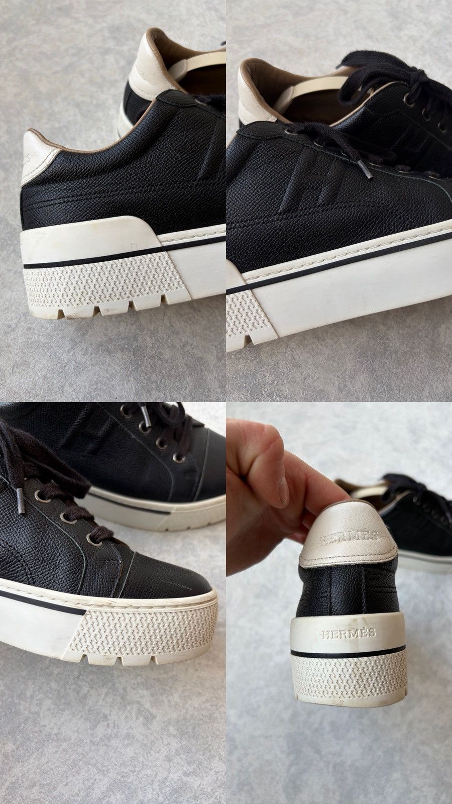 Hermes Hermes Voltage H Logo Calfskin Platform Leather Sneakers Size US 9 / IT 39 - 14 Thumbnail