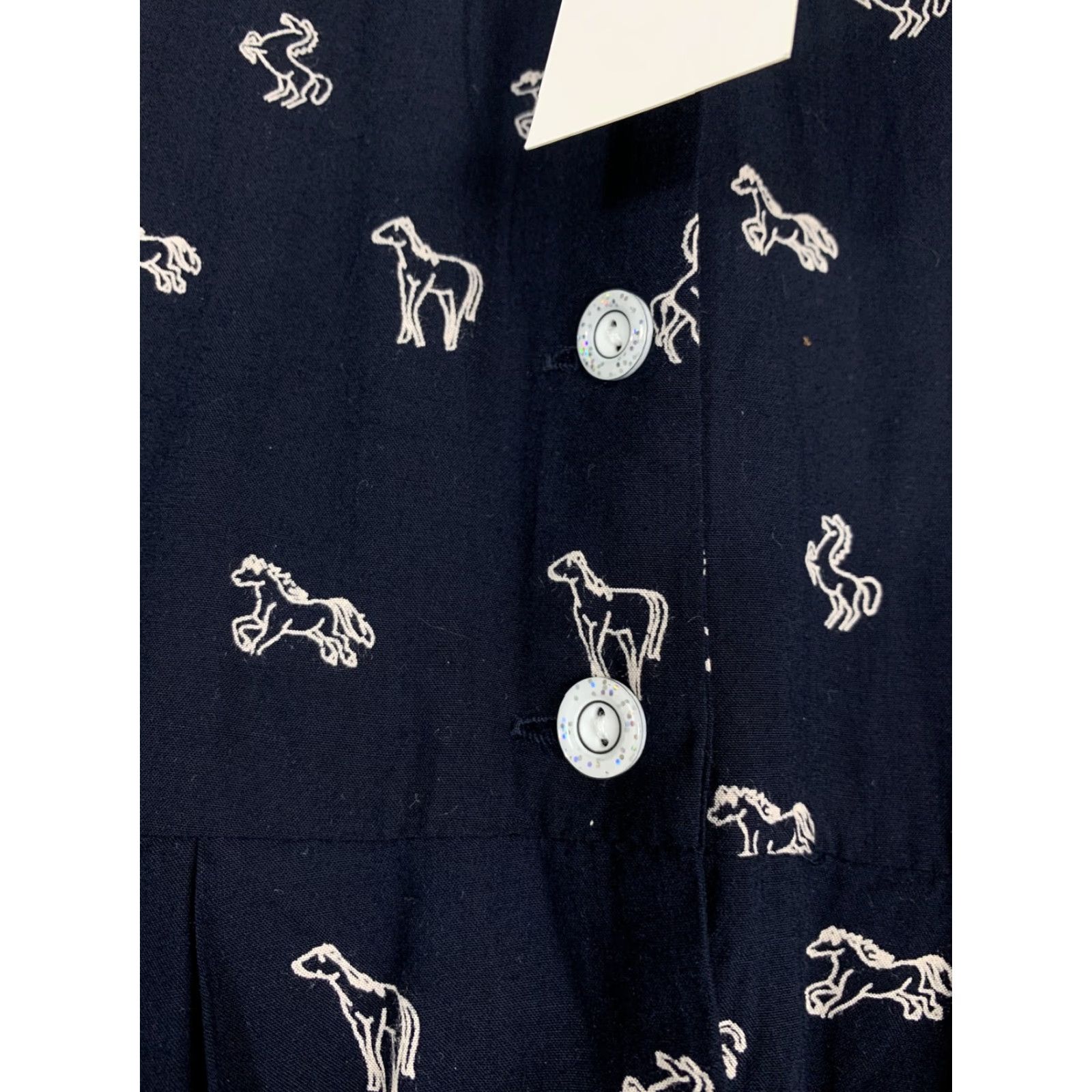 Vintage Lindy Bop Dress Knee Length Womens M Black Horse Short Sleeve Fit & Flare Size 32" / US 10 / IT 46 - 5 Thumbnail