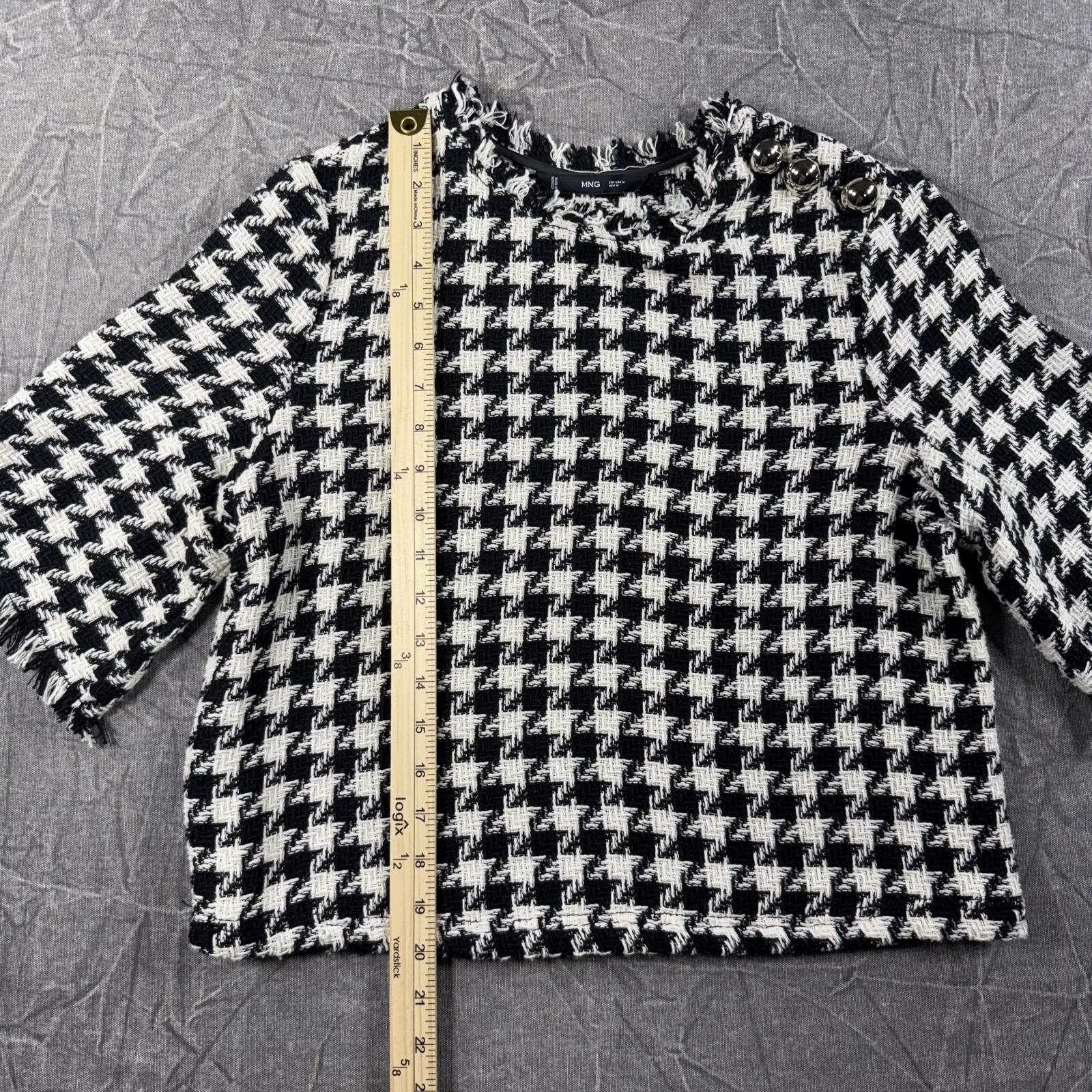 Other Mango Shirt Women's M Black White Tweed Size M / US 6-8 / IT 42-44 - 3 Thumbnail