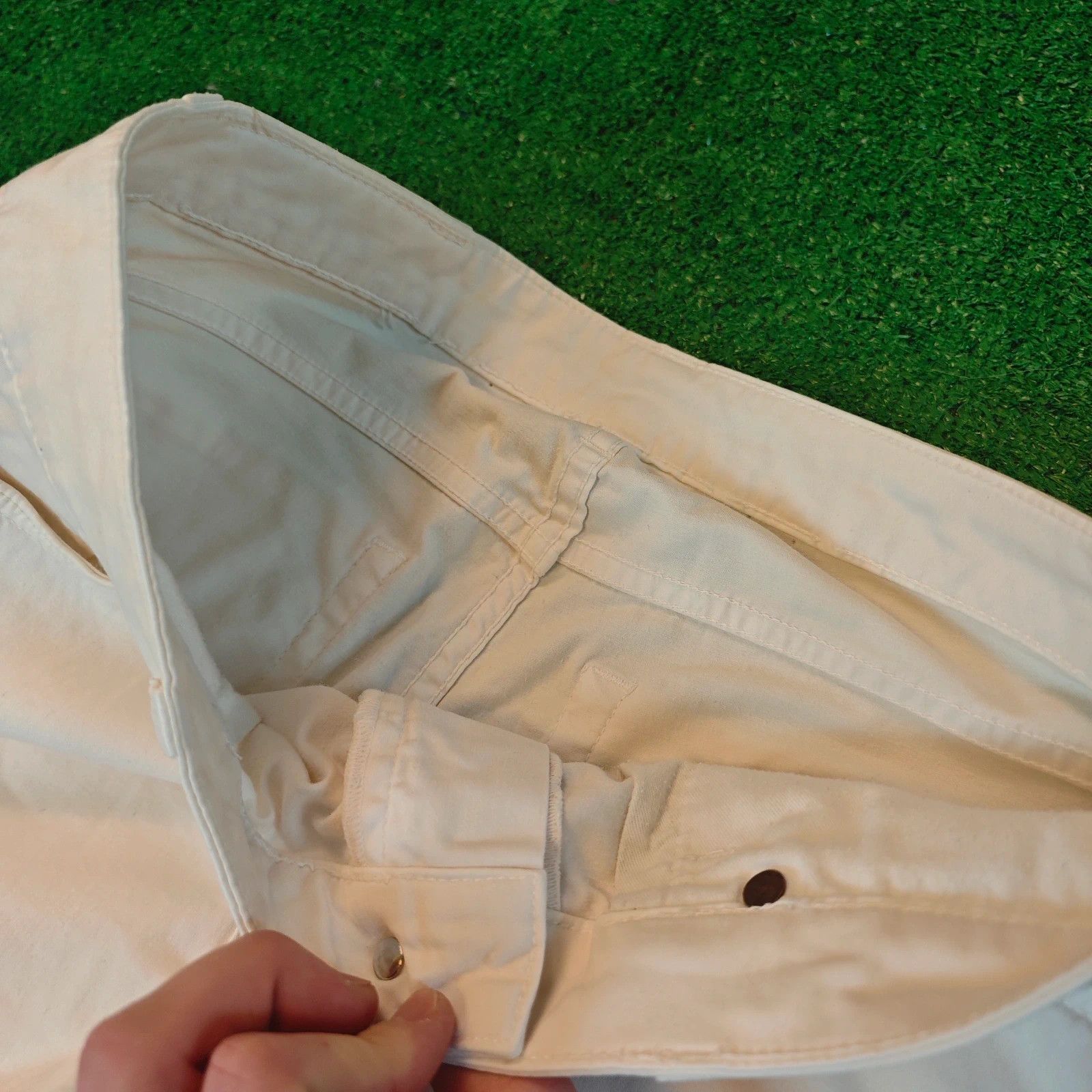 Acne Studios Acne Jeans Womens 31x32 White Flex & Satin straight trousers Size 31" - 7 Thumbnail