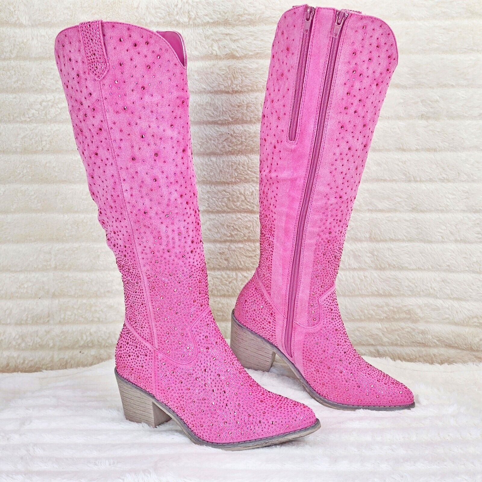 Other Wild Ones Glamour Cowboy Rhinestone Cowgirl Boots Tuck Zippe Size US 9 / IT 39 - 1 Thumbnail