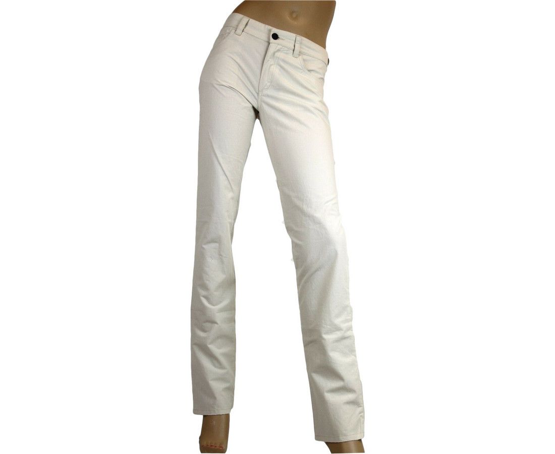Bottega Veneta Women's Front Button Beige Cotton Flax Pants (40) Size 40" / US 18 - 1 Thumbnail