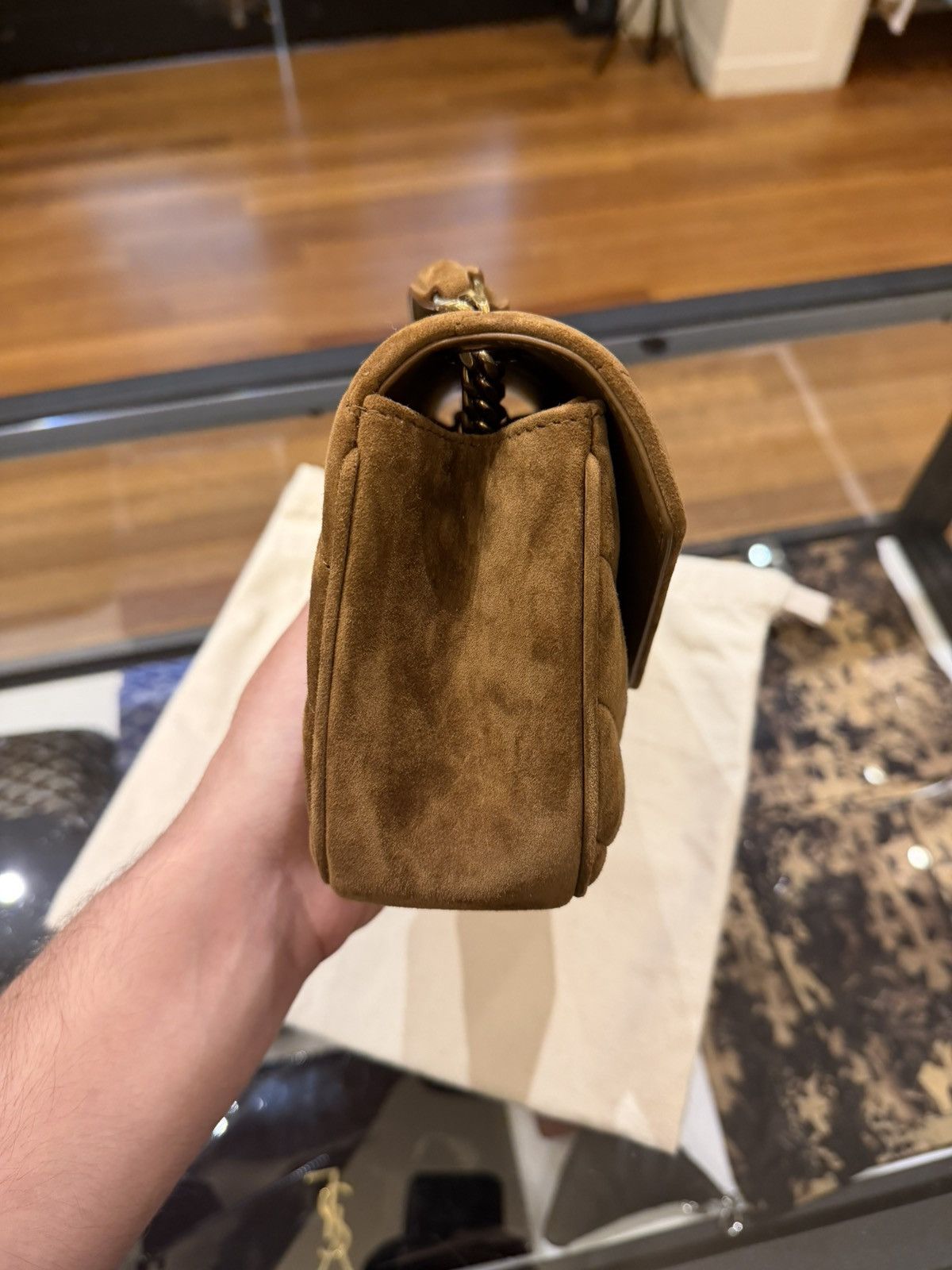 Yves Saint Laurent Saint Laurent Matelassé Suede Small LouLou Bag Size ONE SIZE - 3 Thumbnail