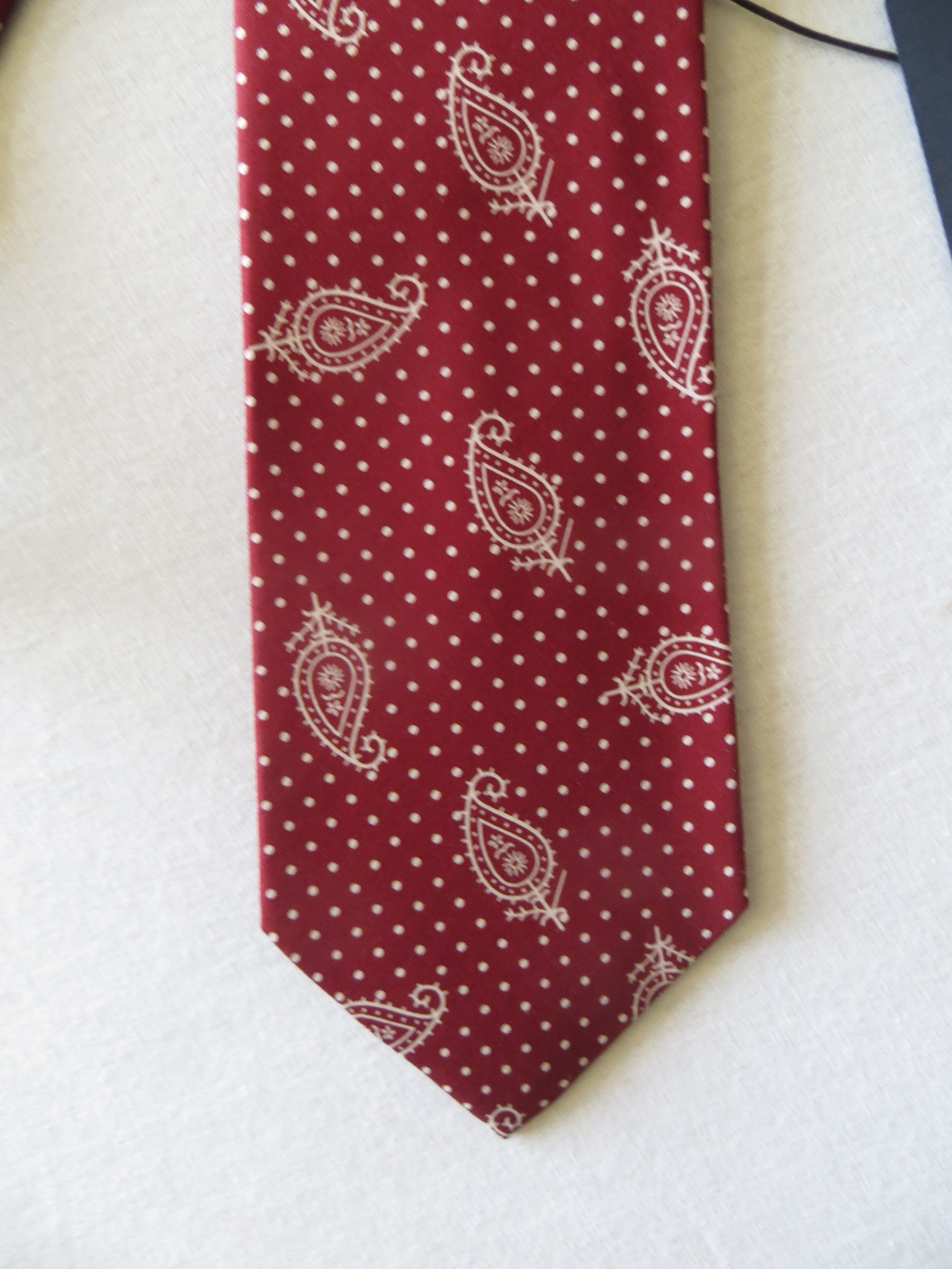 Drake's BOLD PAISLEY & SPOT PRINT TIE Size ONE SIZE - 5 Thumbnail