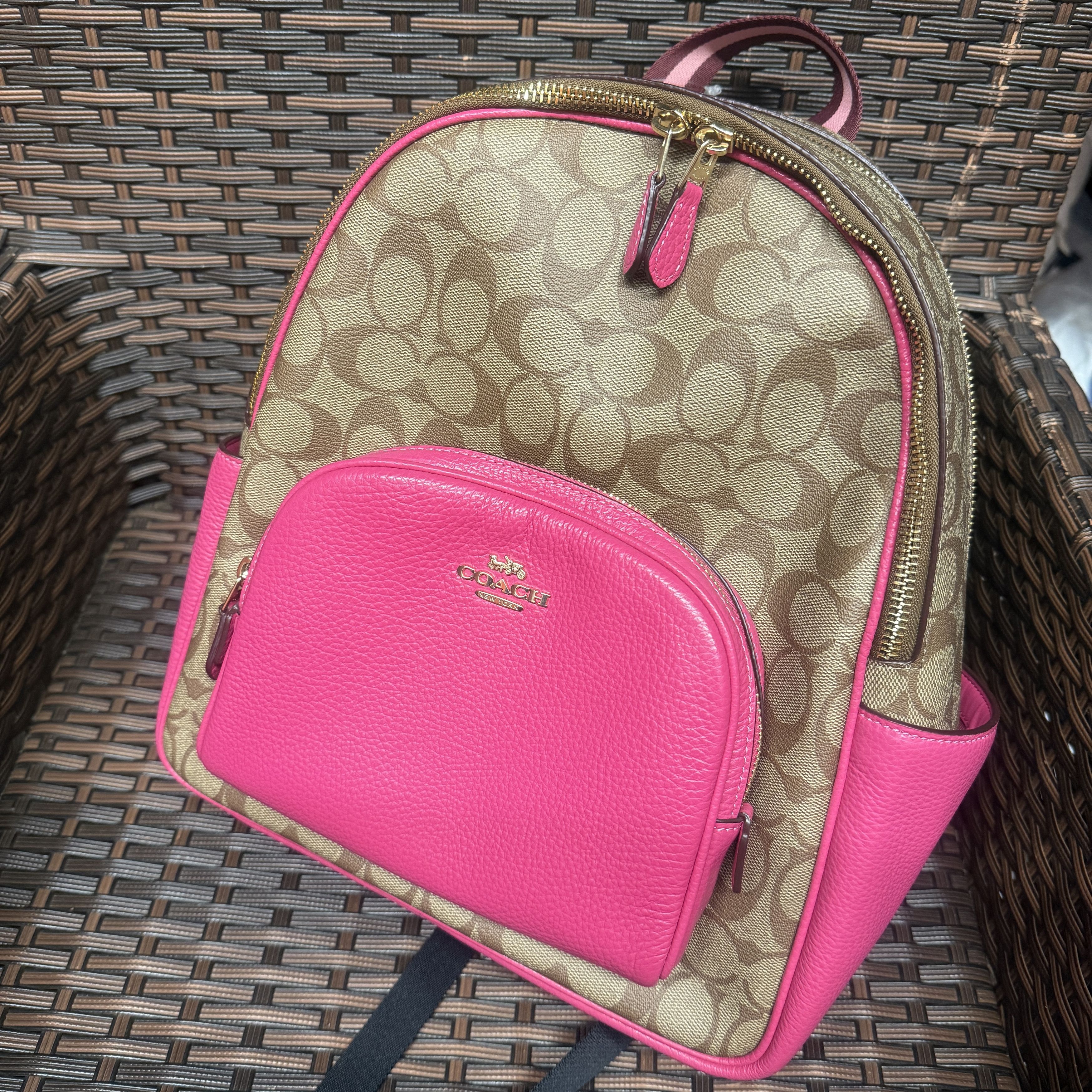 Coach Kenley Backpack With Garden Plaid Print coach c8588  display picture 2