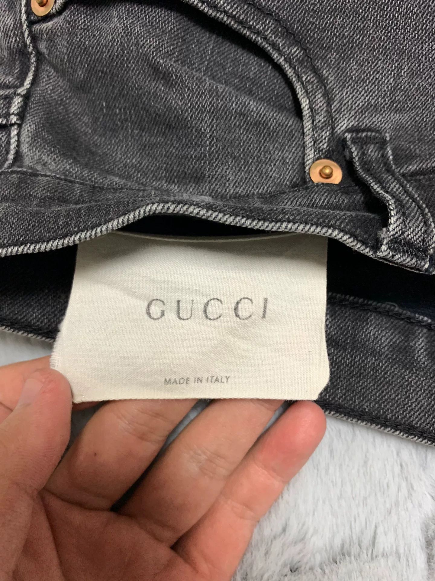 Gucci Gucci Gray Tiger Embroidered Denim Pants. Size US 28 / EU 44 - 3 Thumbnail