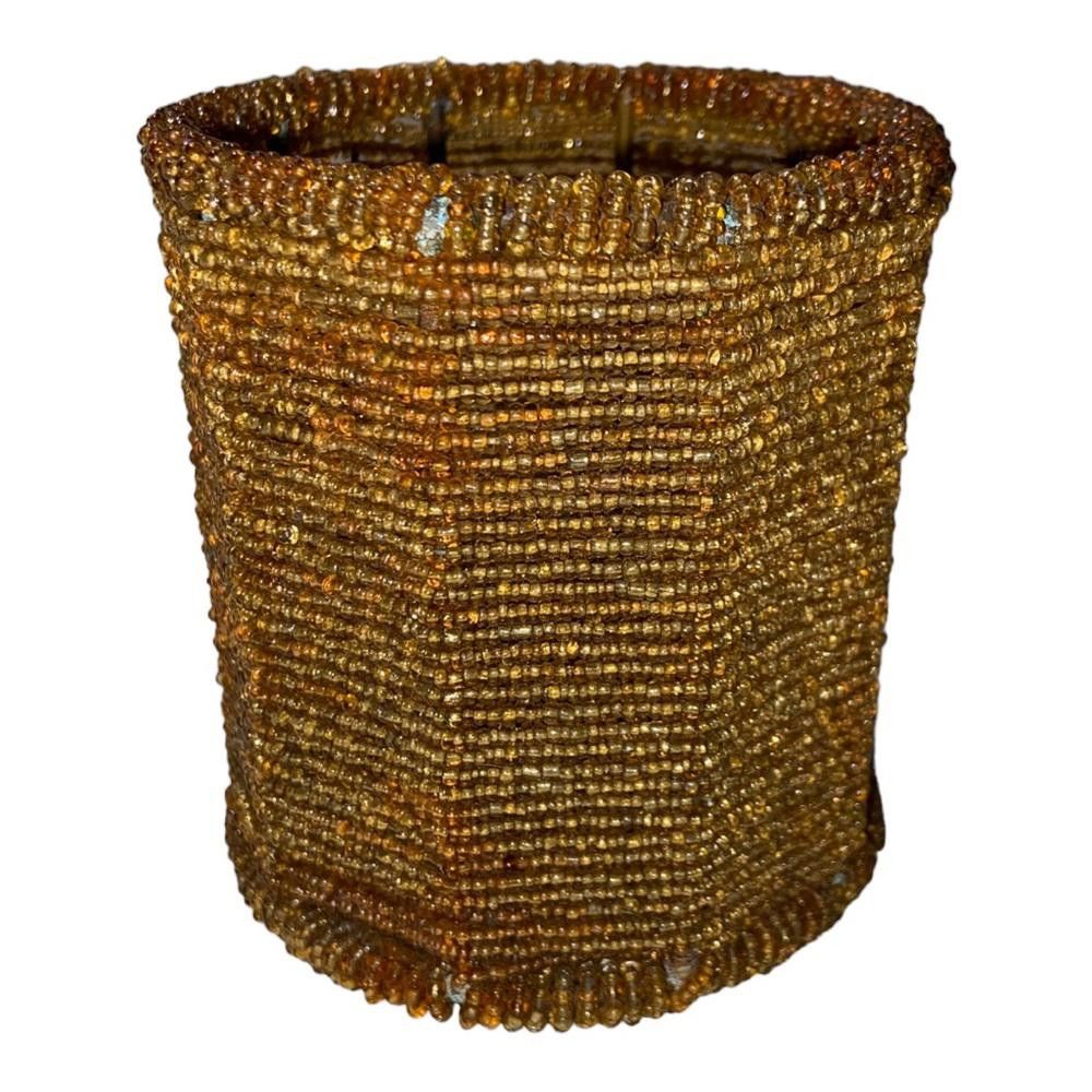 Designer Beaded Boho Gold Tea Candle Holder Size ONE SIZE - 1 Thumbnail