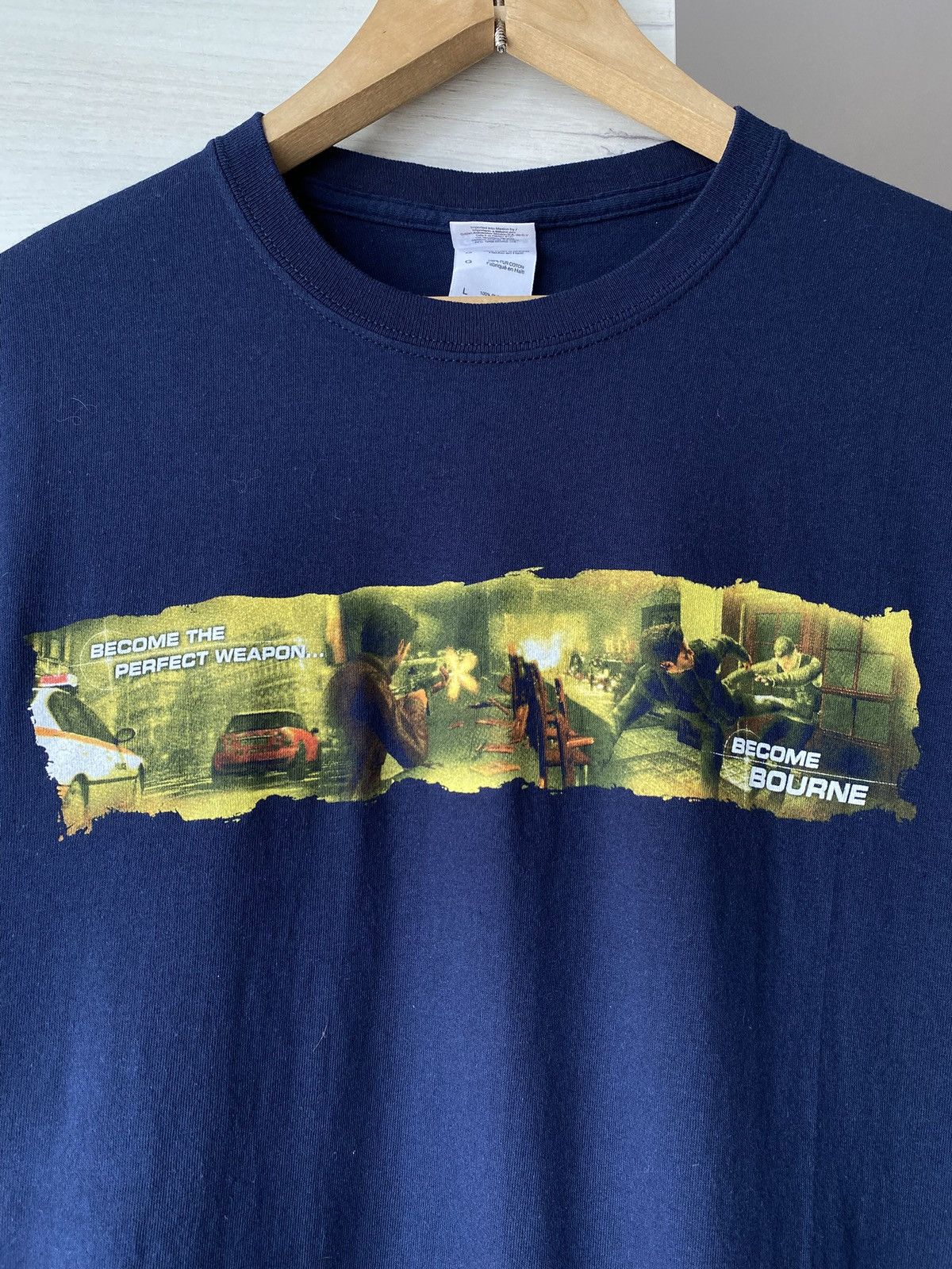 Gildan Jason Bourne Movie Promo T-Shirt Navy Film Merchandise Size US L / EU 52-54 / 3 - 2 Thumbnail