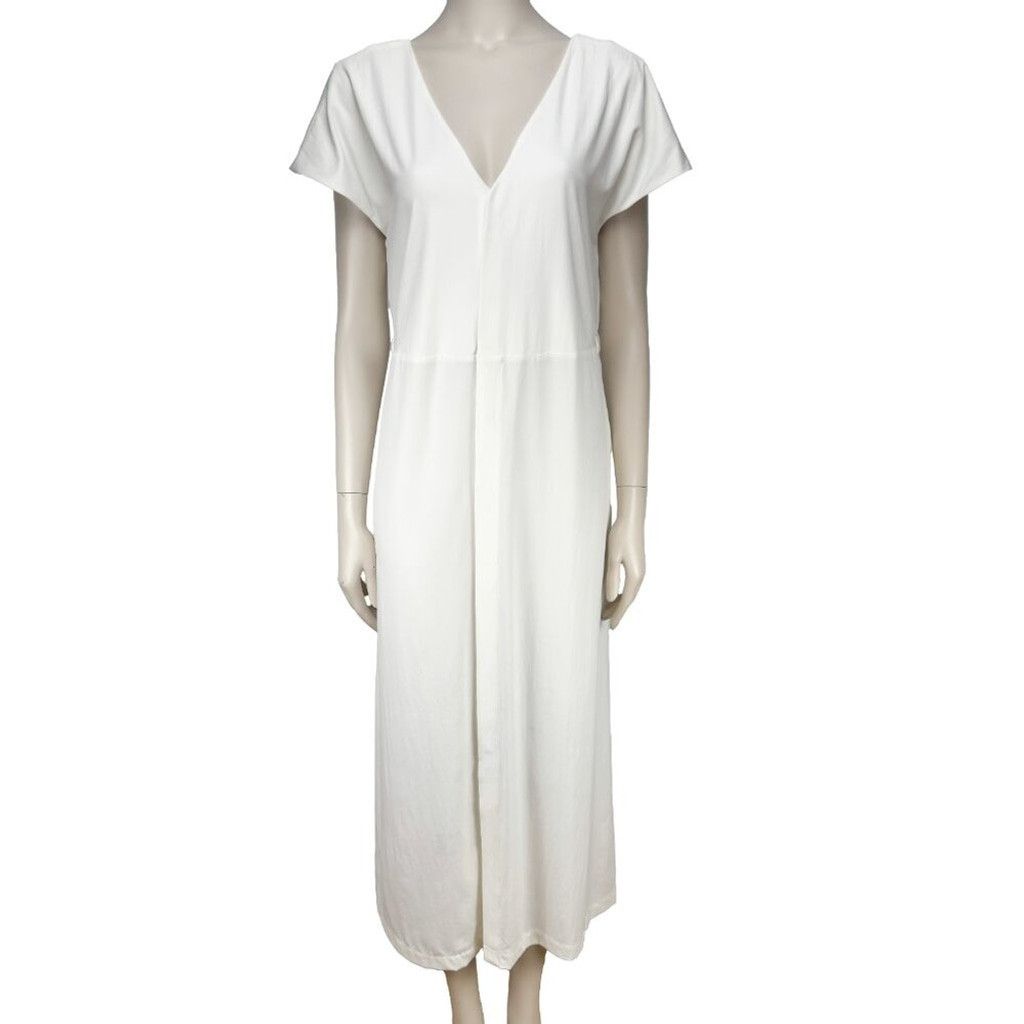ADAM ET ROPE ADAY Minimalist Multiway White Maxi Dress with Black Belt S Size S / US 4 / IT 40 - 7 Thumbnail