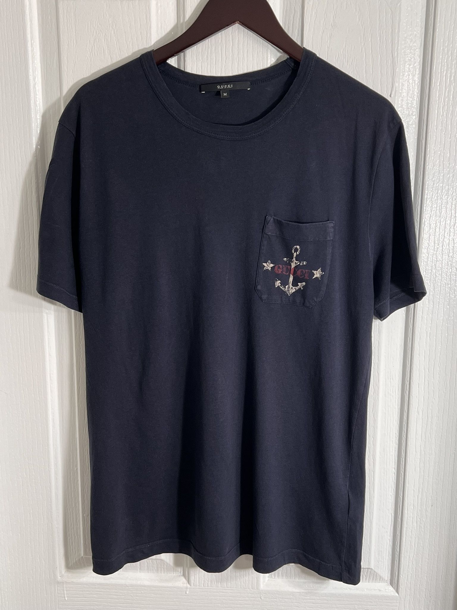 Gucci GUCCI Short Sleeve Shirt Graphic Logo Pocket Blue Medium Size US S / EU 44-46 / 1 - 1 Thumbnail