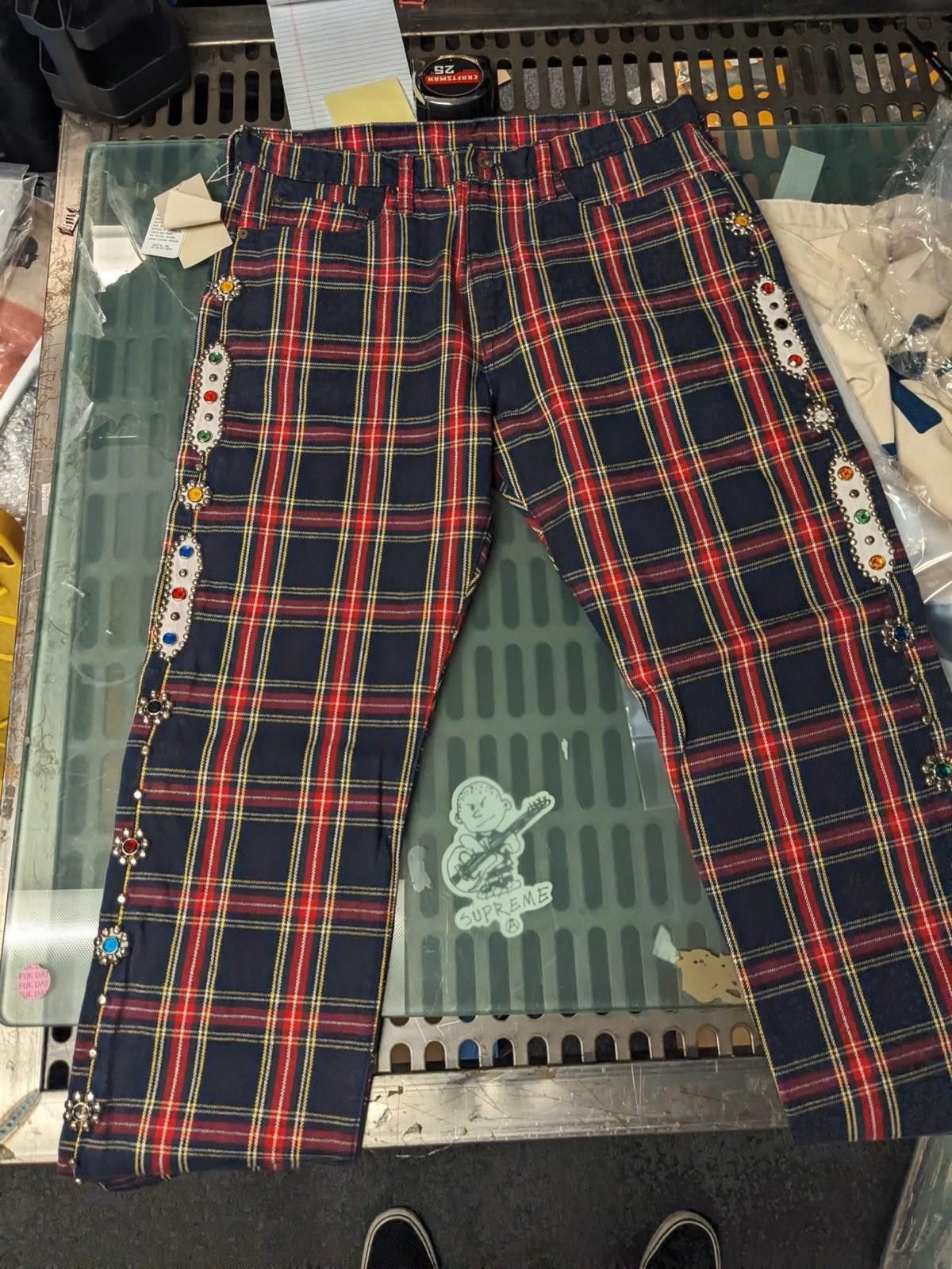 Kapital Kapital Plaid Studded Jewel Cisco Tartan Plaid Pant Navy 36 Size US 36 / EU 52 - 5 Thumbnail