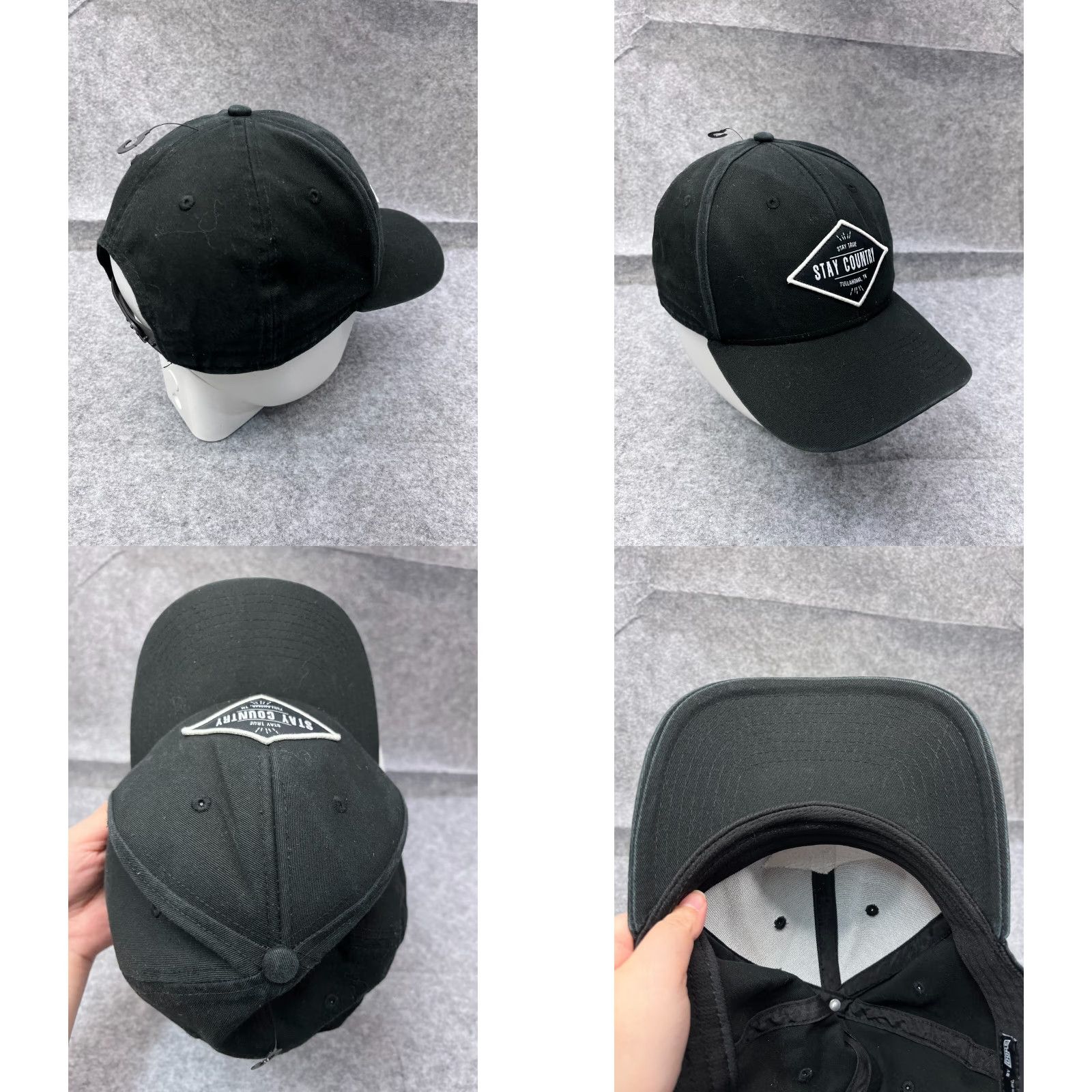 Vintage VINTAGE Stay Country Hat Cap Snap Back Adult One Size Black 100% cotton Outdoor Size ONE SIZE - 8 Thumbnail
