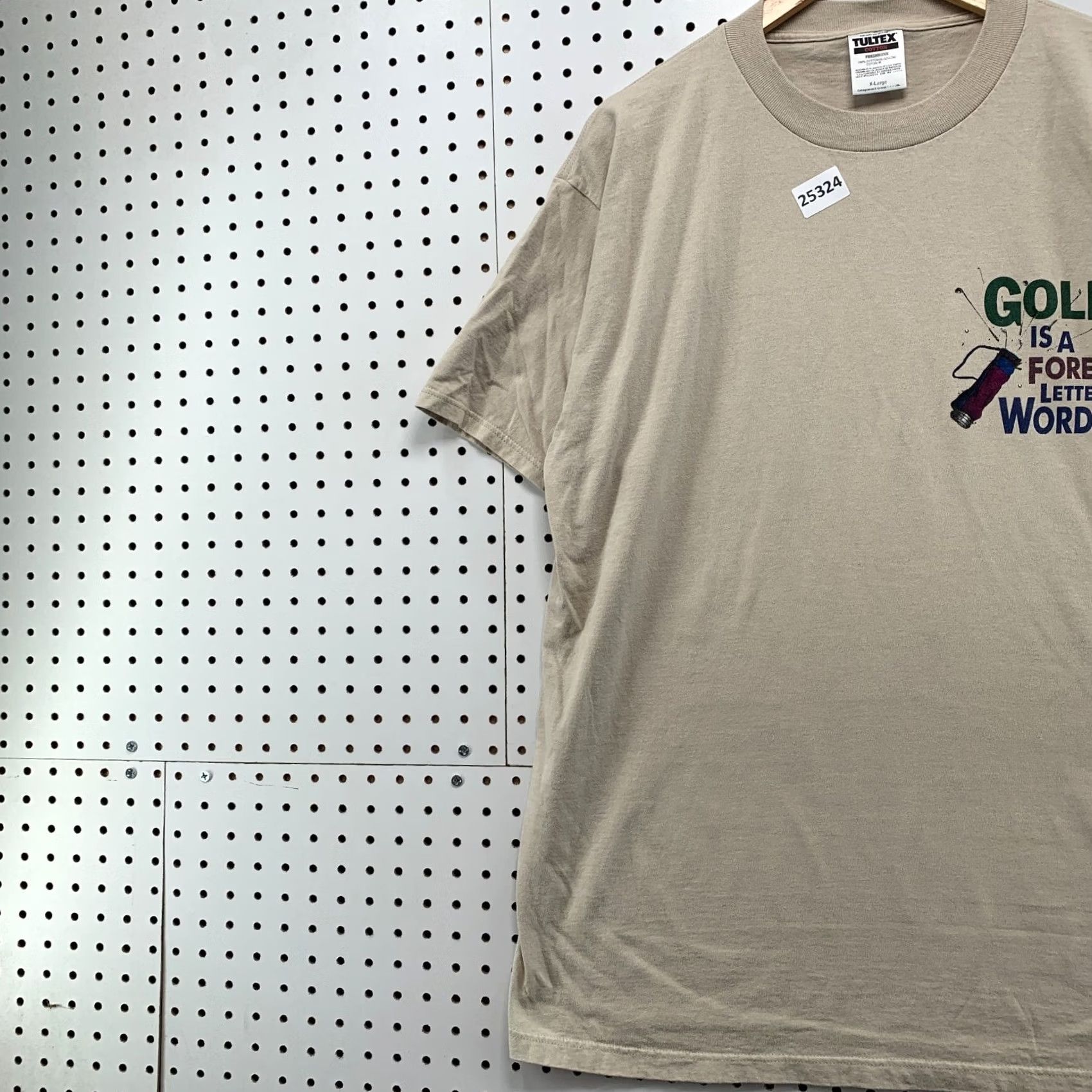 Tultex VINTAGE 90s Funny Golf Shirt Brown FORE 4 Letter Word Adult XL Mens Size US XL / EU 56 / 4 - 4 Thumbnail