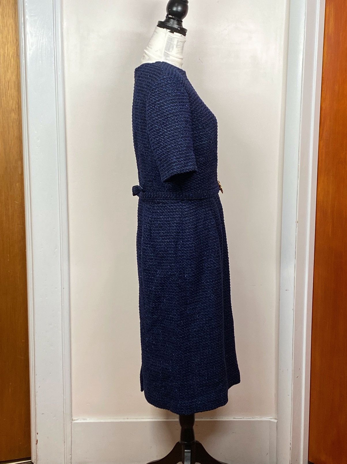 Oscar De La Renta OSCAR DE LA RENTA Lurex Check Tweed Pencil Dress size 14 Size XL / US 12-14 / IT 48-50 - 8 Thumbnail
