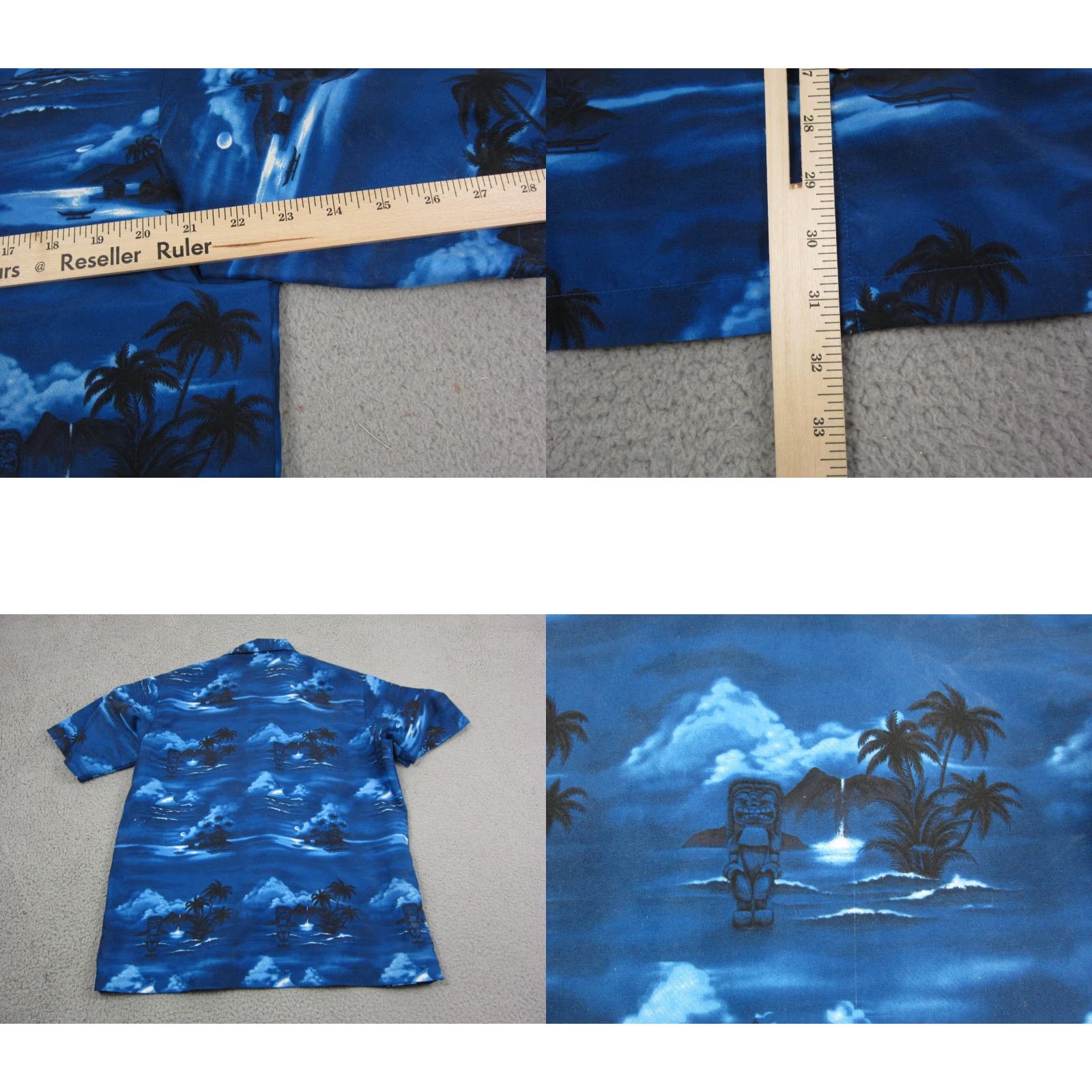 Vintage VINTAGE ODO Shirt Mens M Blue Hawaiian Floral 90s Button-Up Short Sleeve Collared Polyester Summer Size US M / EU 48-50 / 2 - 8 Thumbnail