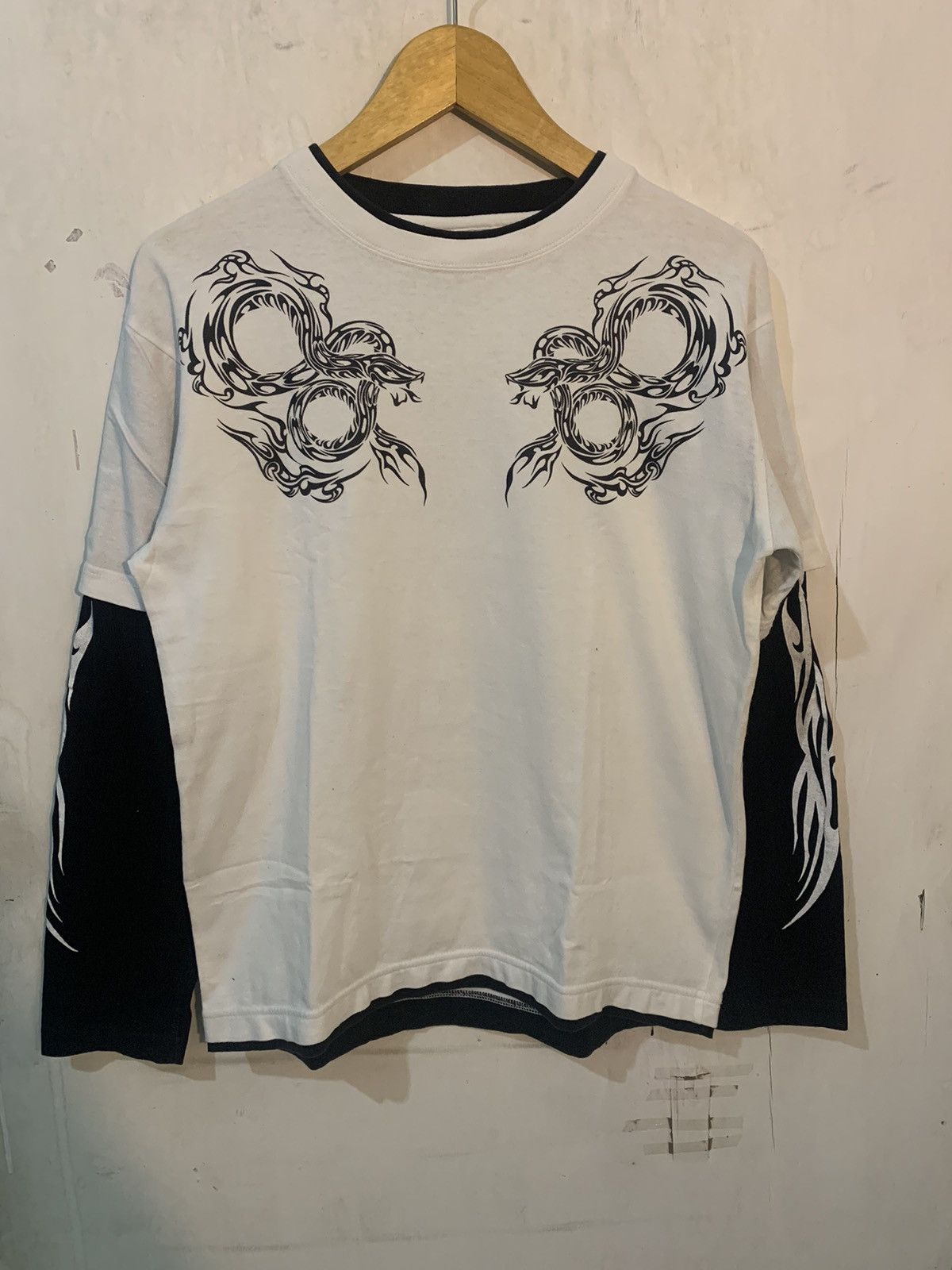 14th Addiction × If Six Was Nine × Le Grande Bleu (L.G.B.) Japanese poem double layer Long Sleeve Size US M / EU 48-50 / 2 - 2 Thumbnail