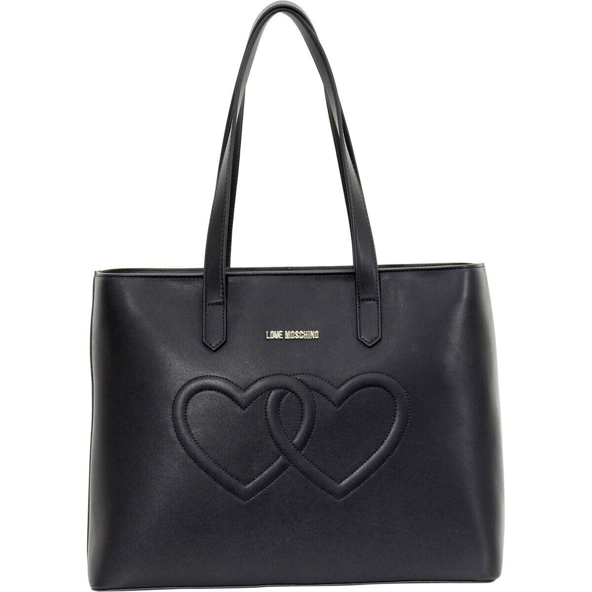 Love Moschino × Moschino Love Moschino Womens Love Heart Embossed Tote Bag Handbag Size ONE SIZE - 1 Thumbnail