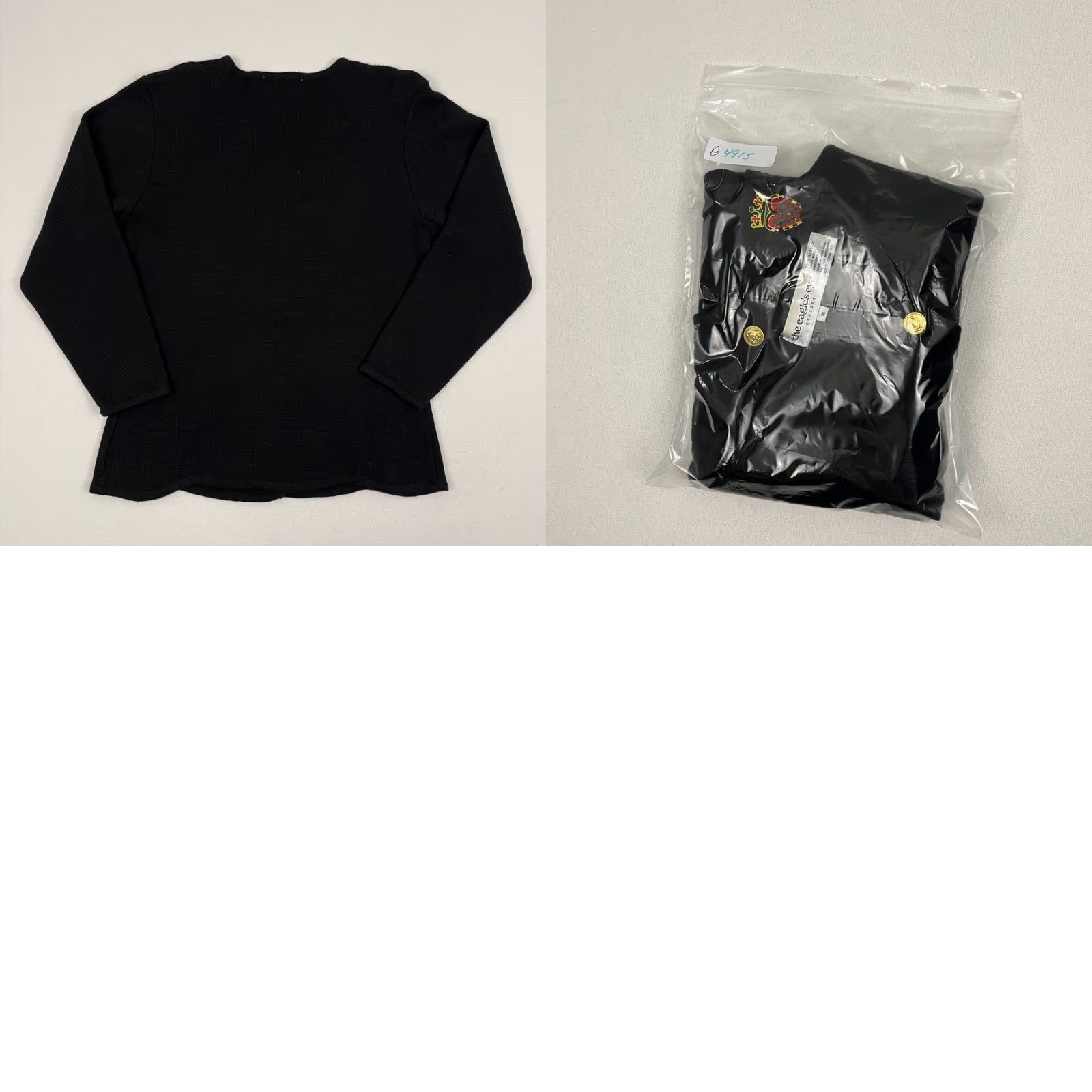 Vintage VINTAGE Eagles Eye Cardigan Womens M Black Wool Heart Crown Patch Academia Prep 90s Size M / US 6-8 / IT 42-44 - 8 Thumbnail