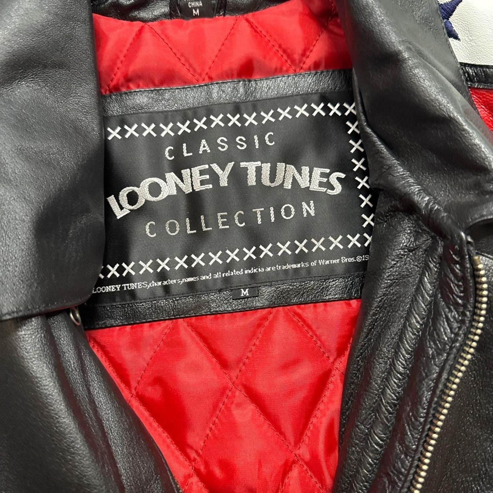 Vintage Vintage Looney Tunes Taz USA Tasmanian Devil Leather Jacket Size US M / EU 48-50 / 2 - 6 Thumbnail