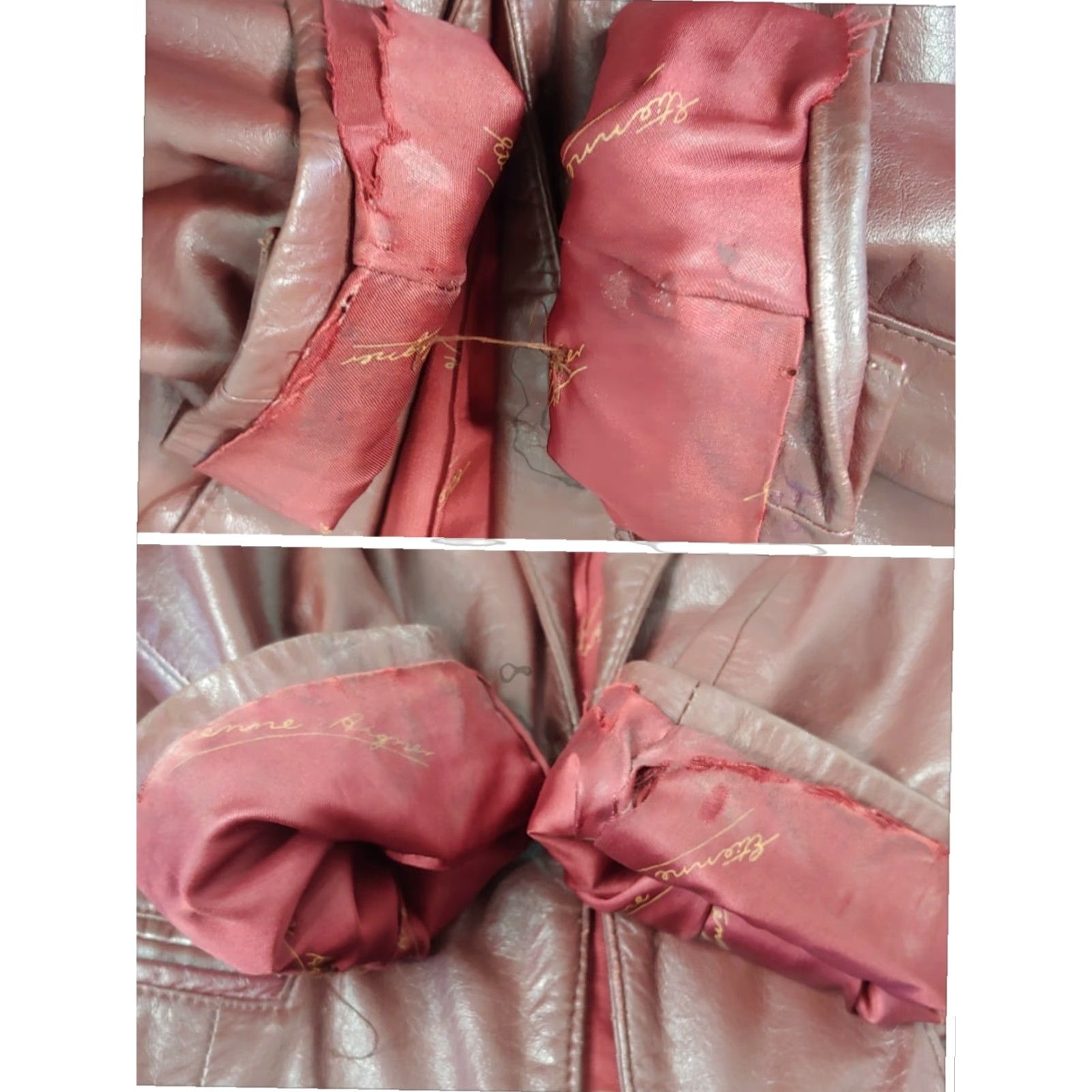 Etienne Aigner VINTAGE Etienne Aigner Leather Blazer Women 14 Mid-Length Solid Dark Red Burgundy 1970s 1980s Fall Winter Spring Size XL / US 12-14 / IT 48-50 - 7 Thumbnail