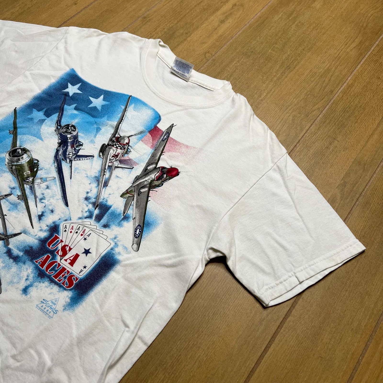 Hanes Vintage Sophos 90s Men Sz M USA Aces Airplane Tee Shirt M Size US M / EU 48-50 / 2 - 8 Thumbnail