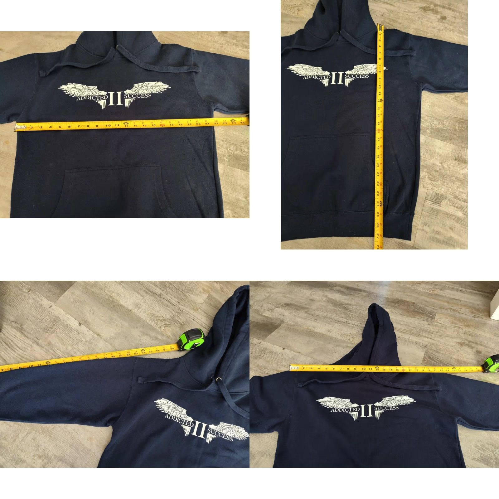Vintage VINTAGE Addicted II Success Mens Hoodie Fleece Pullover 100% Cotton USA Made Navy Blue Graphic Print Casual Activewear M Size US M / EU 48-50 / 2 - 8 Thumbnail