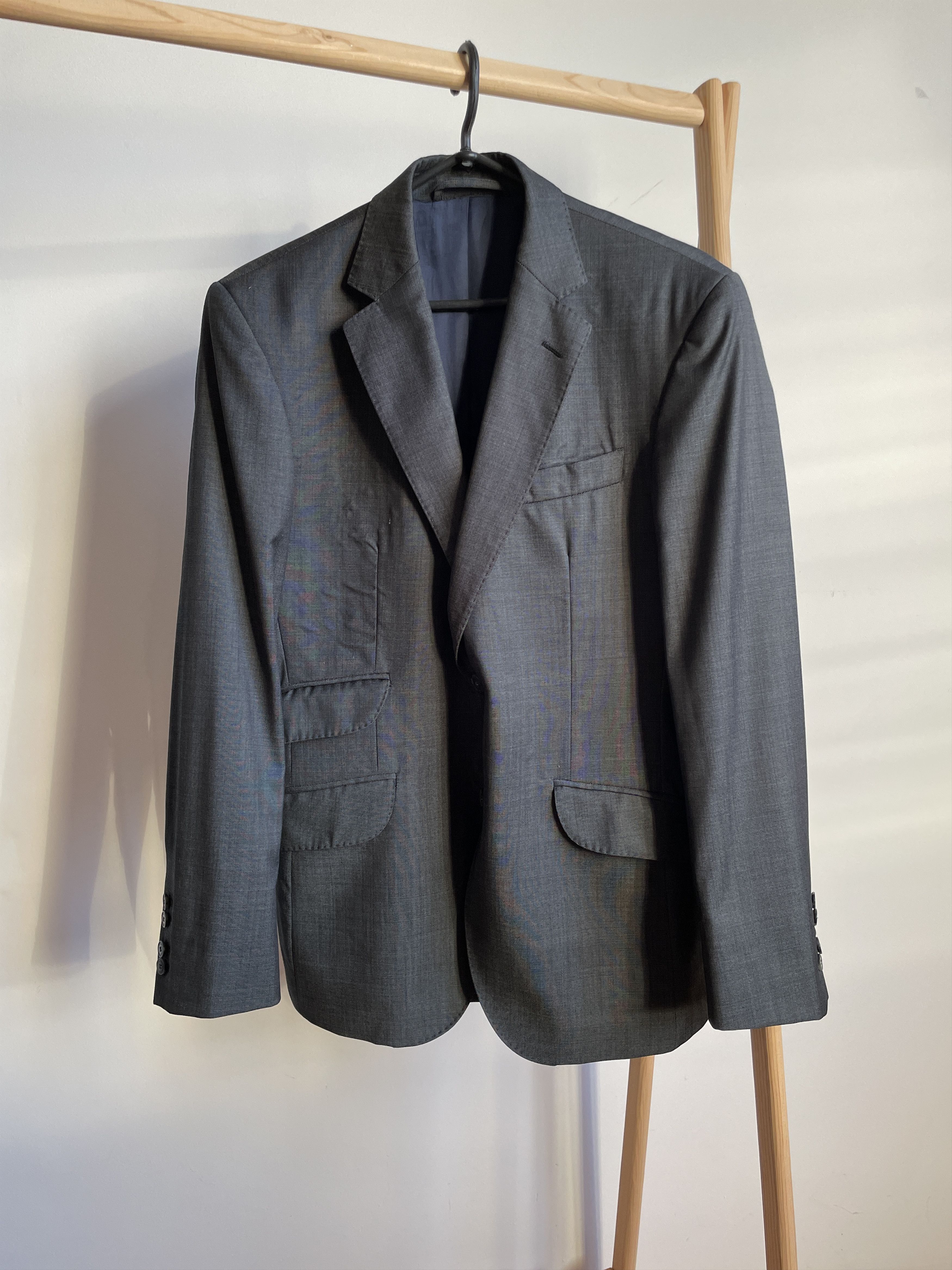 Hackett Hackett Pinhead Charcoal Gray Wool Suit Size EUR48R/UK/US38R Size 38R - 2 Thumbnail