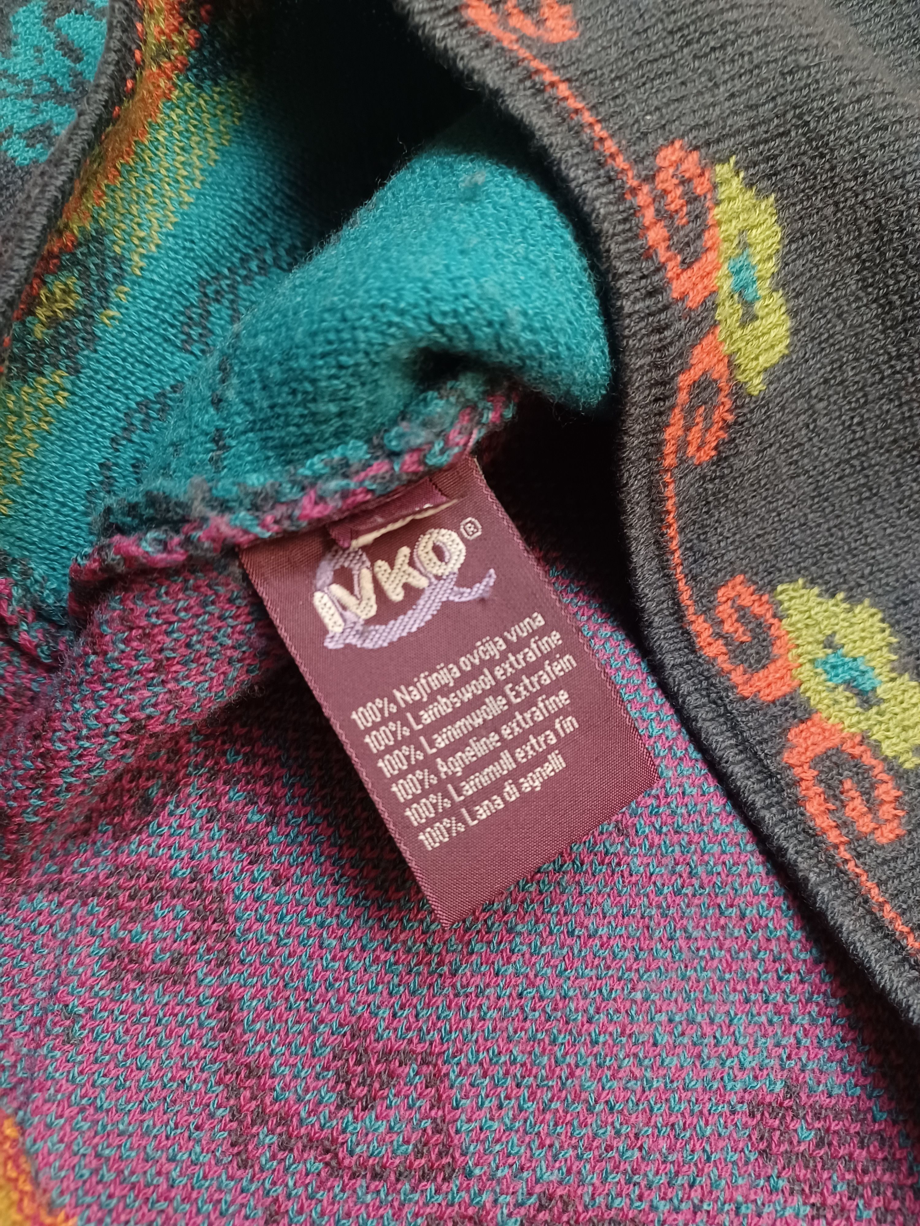 Designer IVKO Women Floral Multicolor Wool Blend Cardigan Size L / US 10 / IT 46 - 7 Thumbnail