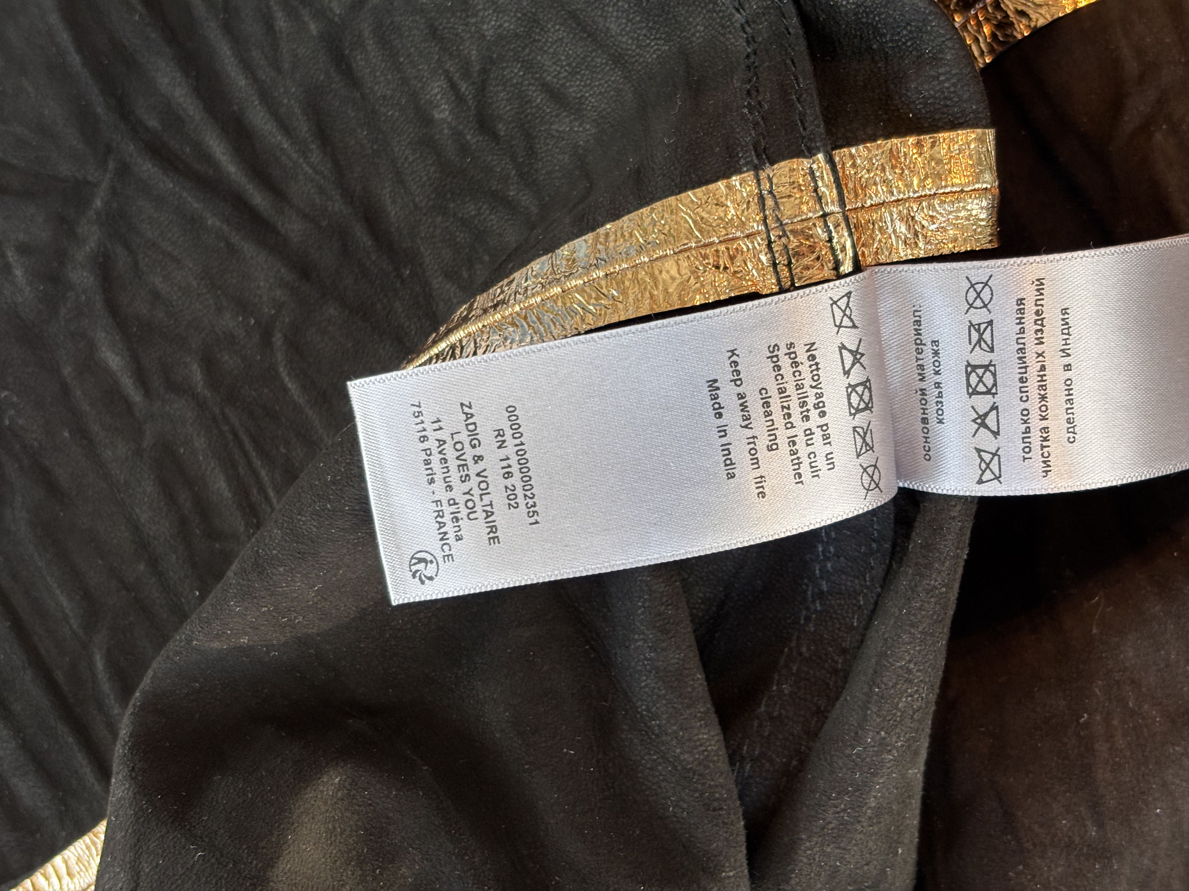 Zadig & Voltaire Zadig & Voltaire Gold Crinkle Leather Shirt – XS – >NEW Size XS / US 0-2 / IT 36-38 - 7 Thumbnail