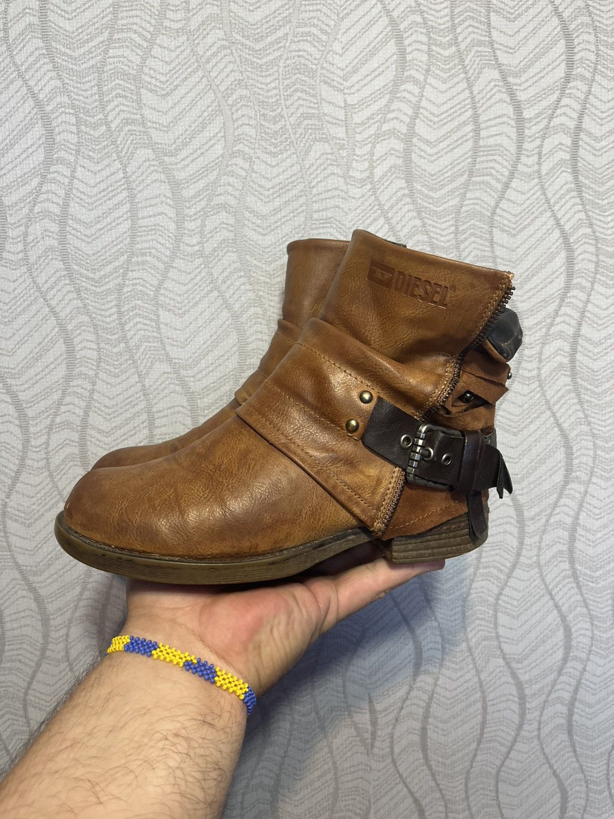 Diesel × Vintage Vintage Diesel Avant Garde Brown Ankle Boho Boots Size US 7 / IT 37 - 1 Thumbnail
