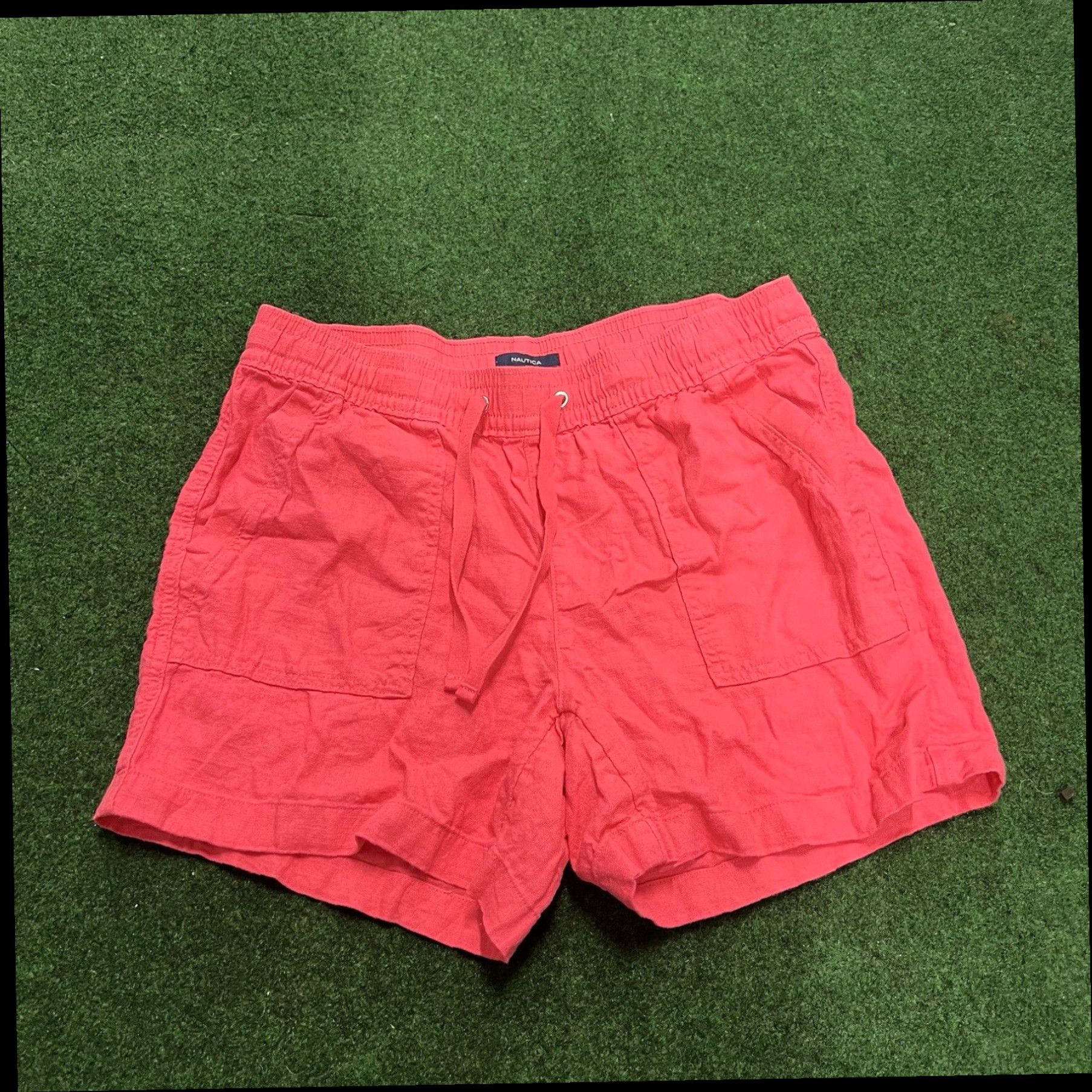 Nautica Nautica Shorts Womens Size L Pink Linen Blend Pull on Drawtring Pockets Casual Size 32" / US 10 / IT 46 - 1 Thumbnail