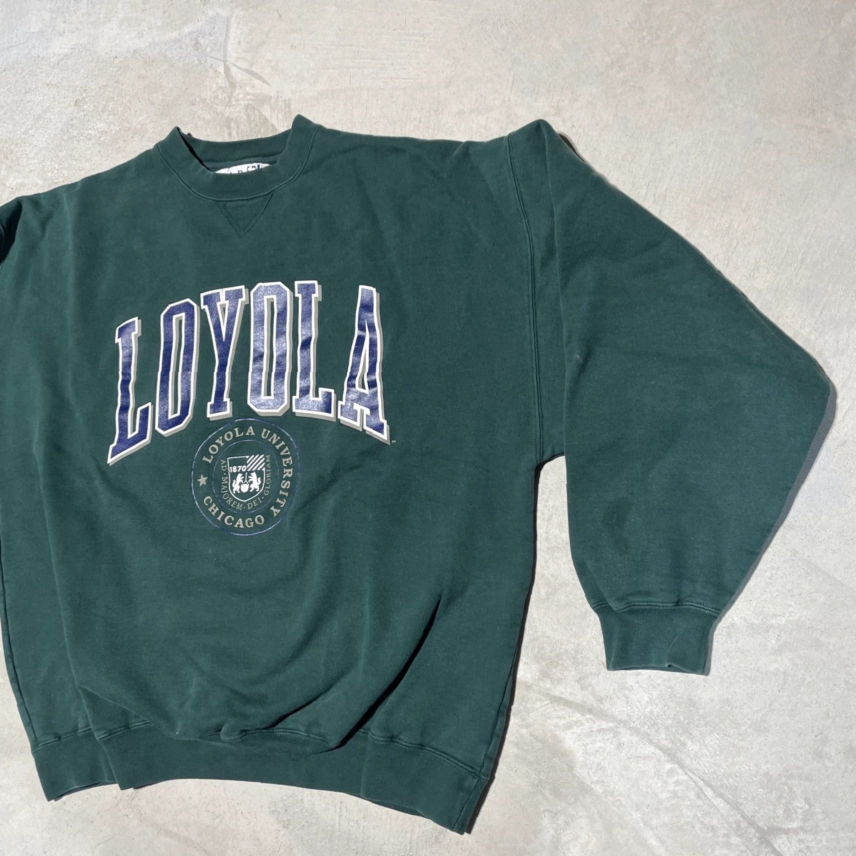 Vintage VINTAGE Loyola University Chicago Sweatshirt Green Crewneck XL Gear For Sports Shirt Mens 90s University NCAA Varsity Size US XL / EU 56 / 4 - 2 Thumbnail