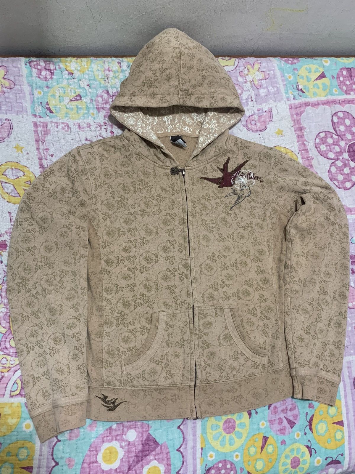 Billabong × Vintage Billabong Beige Full Zip Cotton Jacket W/Hood Size US XL / EU 56 / 4 - 1 Thumbnail