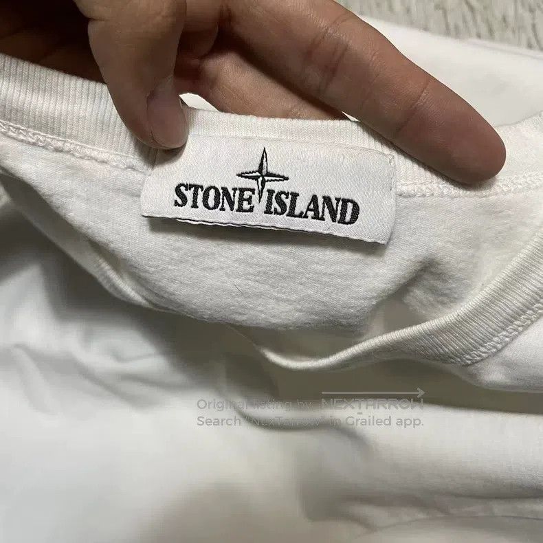 Stone Island Stone Island Basic Sweatshirt Loose Fit White Long Sleeve Size US XL / EU 56 / 4 - 4 Thumbnail
