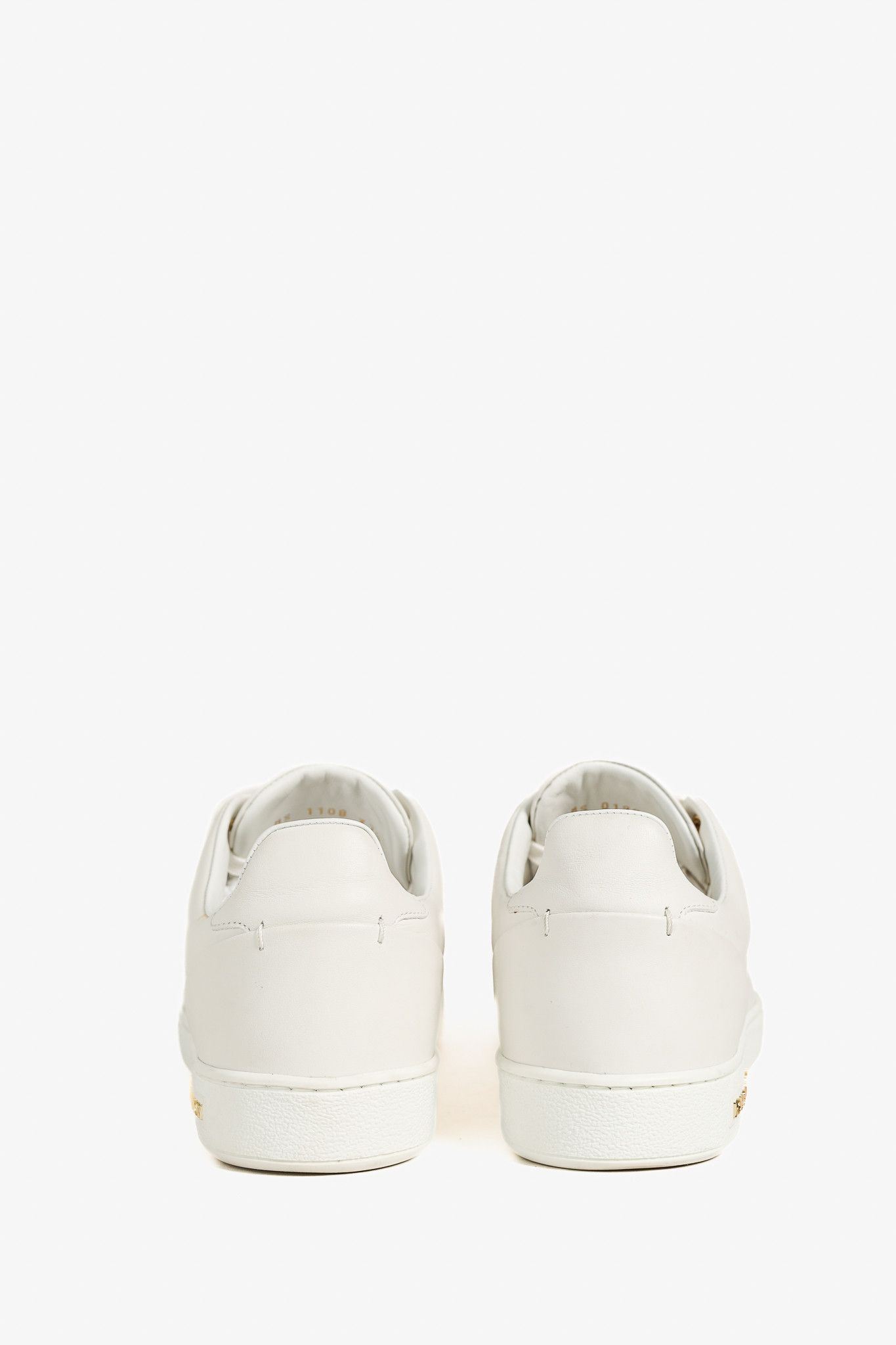 Louis Vuitton Louis Vuitton Front Row Golden Logo White Leather Sneakers Size US 7 / IT 37 - 3 Thumbnail