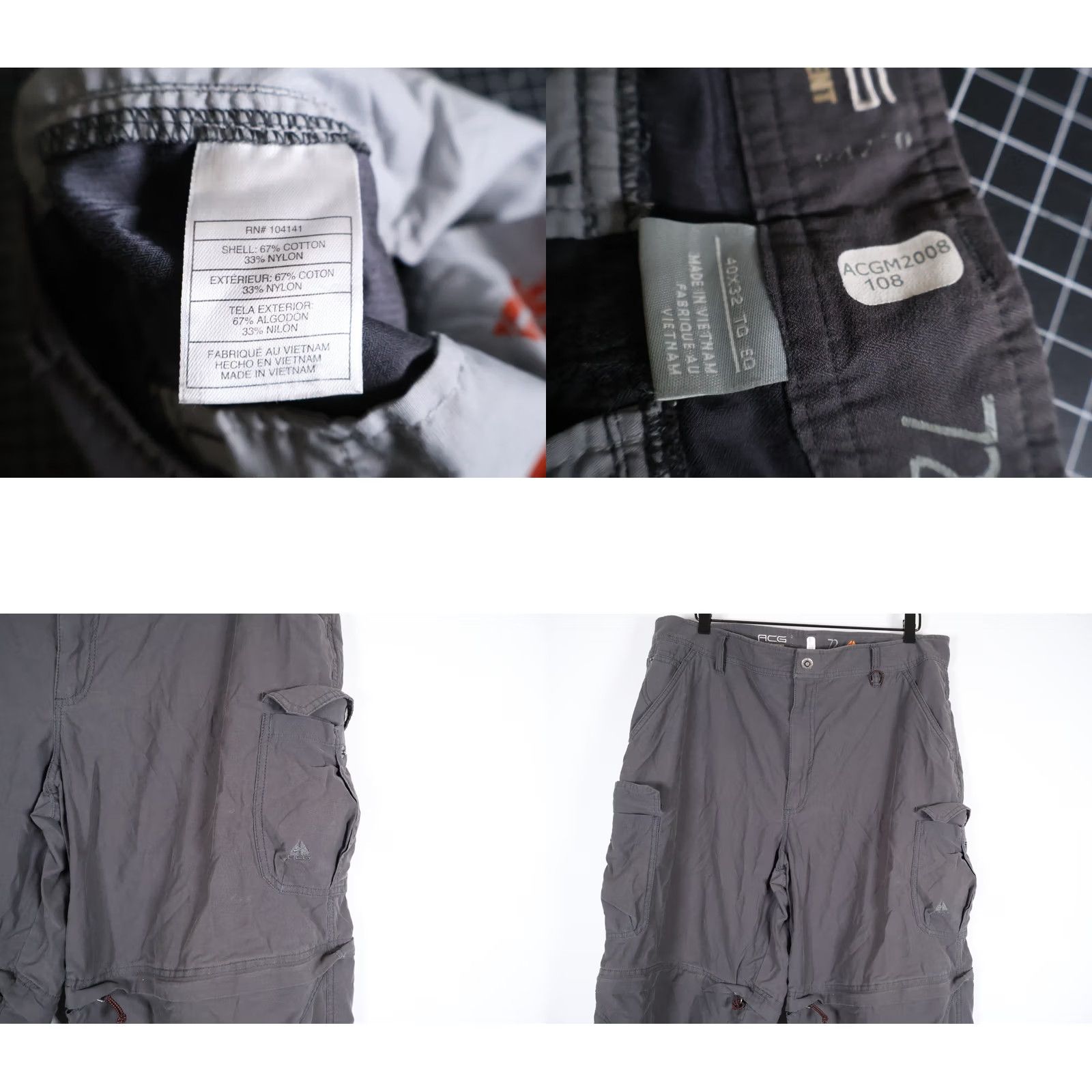 Nike ACG Nike ACG Pants Convertible Shorts Cargo Gray Cotton Blend Men's 40 x 32 Size US 40 / EU 56 - 9 Thumbnail