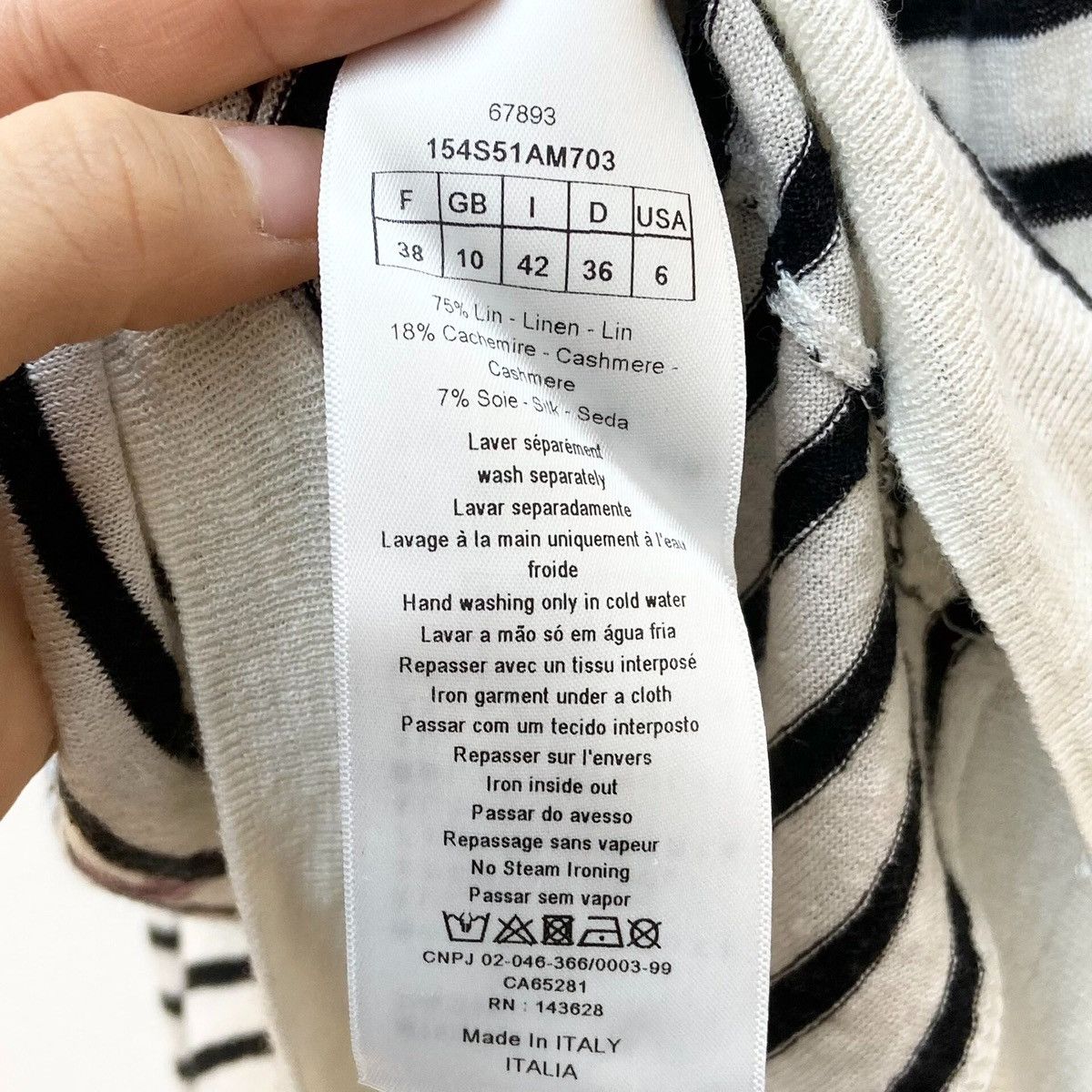 Dior Christian Dior Monochrome Striped Printed Knit Jumper Size S / US 4 / IT 40 - 6 Thumbnail