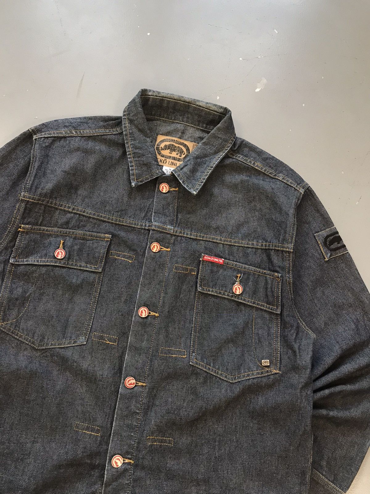Ecko Unltd. × Vintage Vintage Ecko UNLTD SpellOut printed denim jacket Size US M / EU 48-50 / 2 - 3 Thumbnail