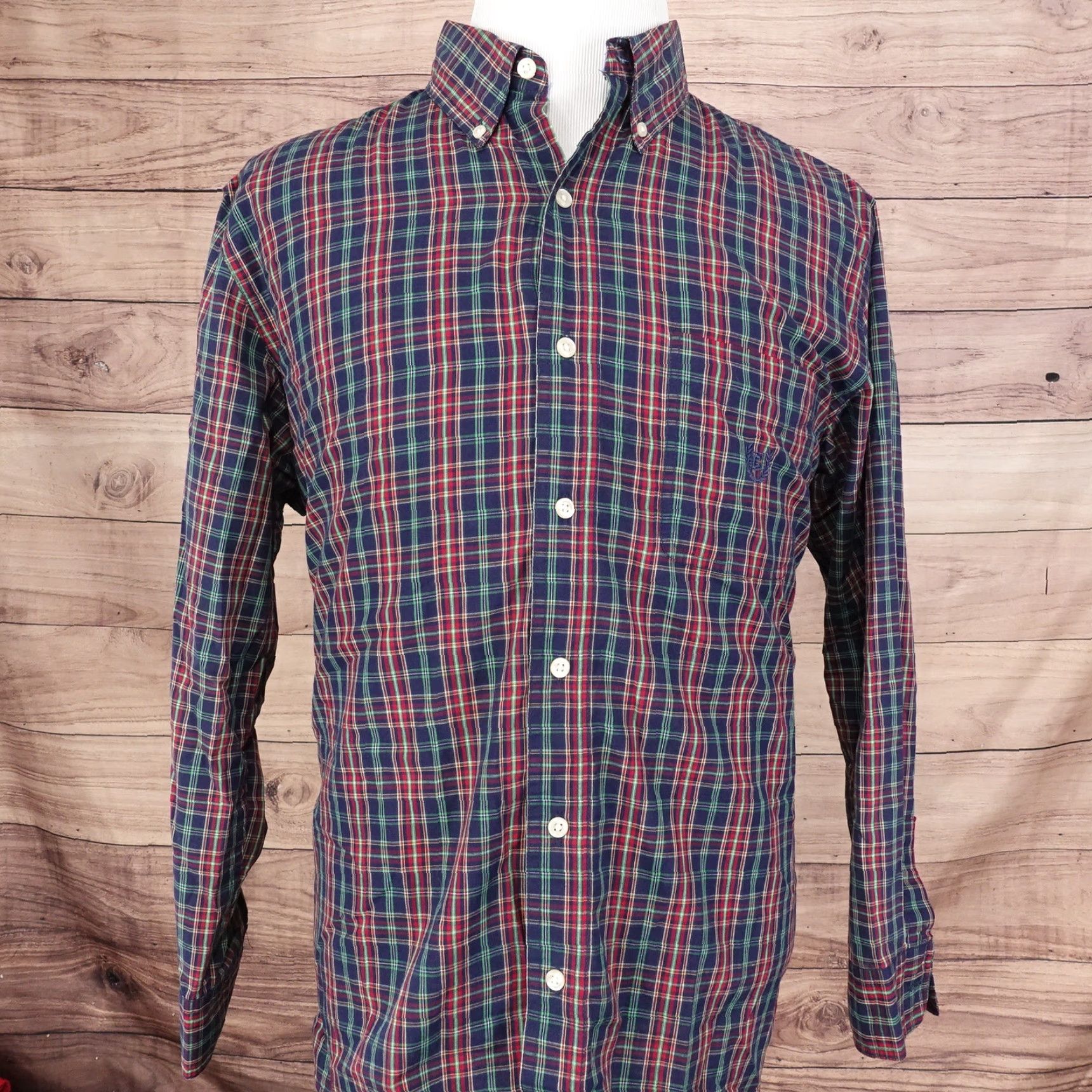 Chaps CHAPS Easy Care Shirt Mens SZ L Long Sleeve Plaid Button-Down Size US L / EU 52-54 / 3 - 3 Thumbnail